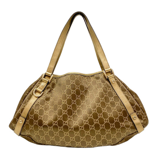 Abbey GG Canvas Gold/Brown Shoulder Bag