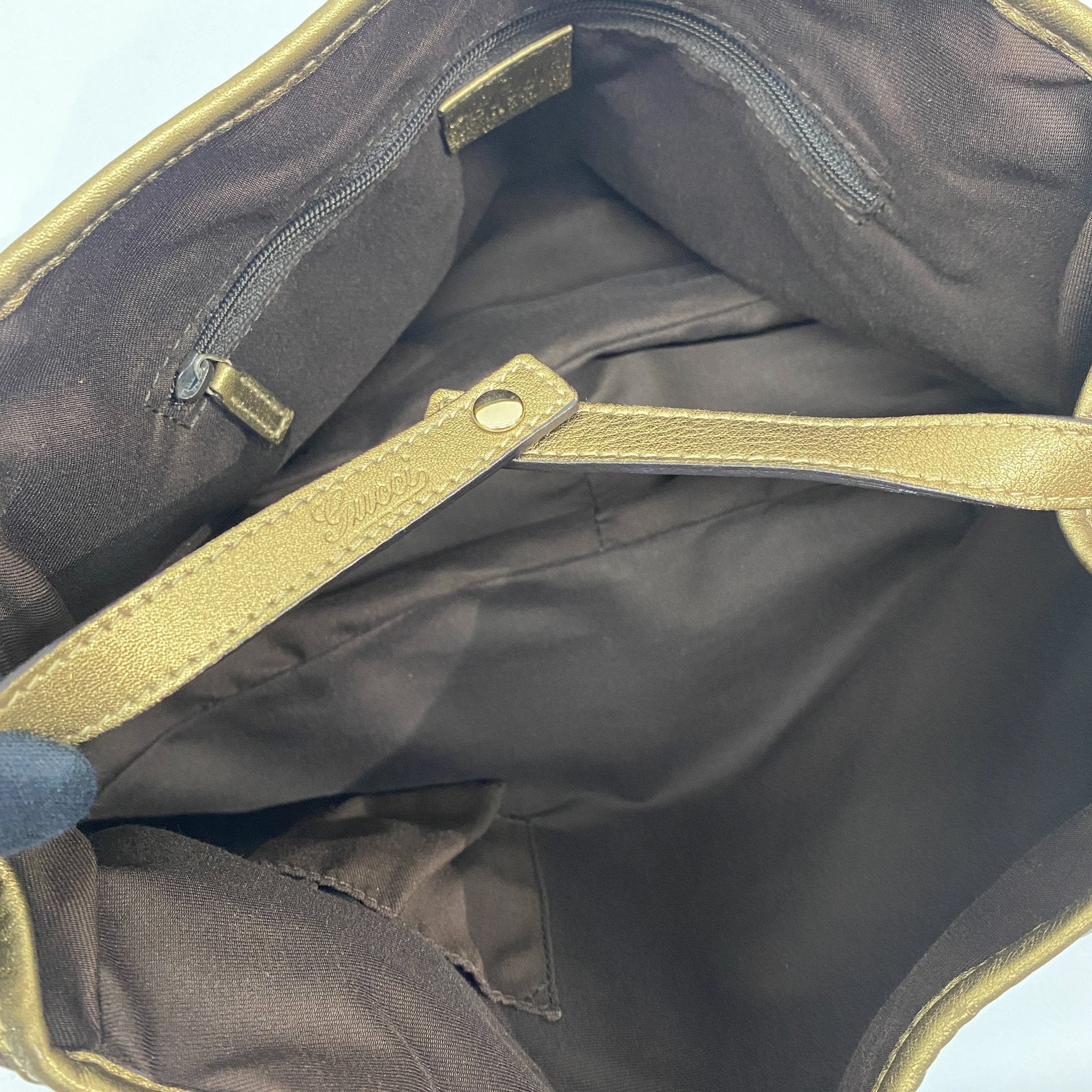 Abbey GG Canvas Gold/Brown Shoulder Bag