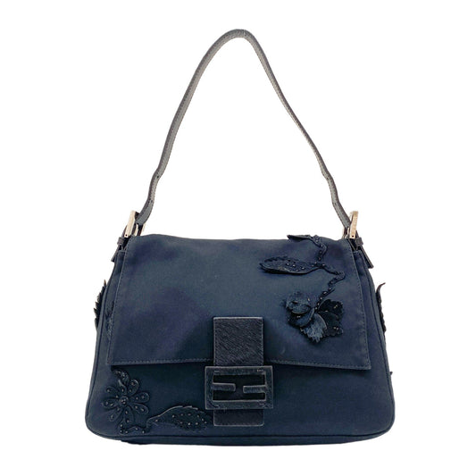 Mamma Baguette Black Neoprene Shoulder Bag