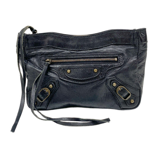 The City Pouch Black Leather Pouch Bag