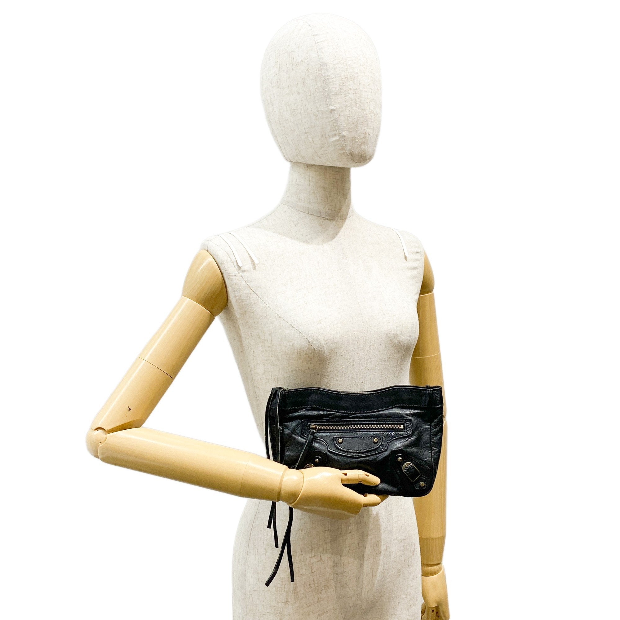 The City Pouch Black Leather Pouch Bag