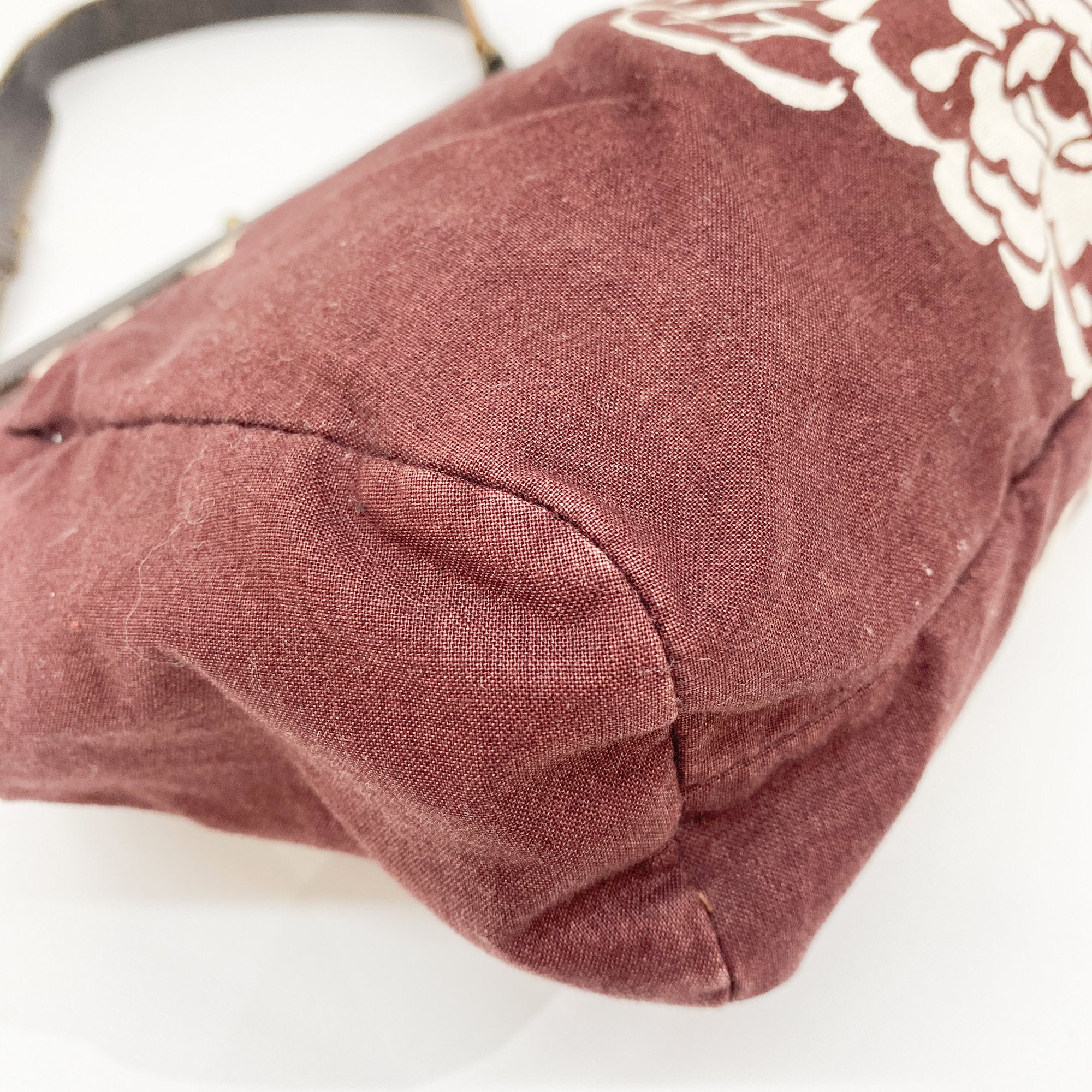 Archive Floral Pattern Brown Cotton Shoulder Bag