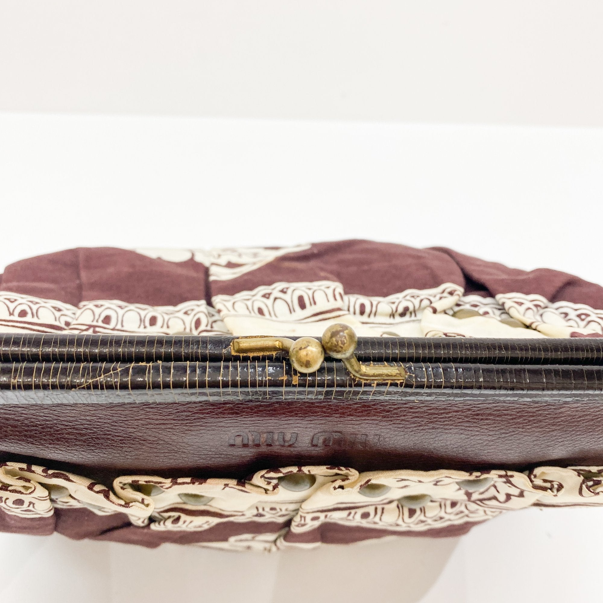 Archive Floral Pattern Brown Cotton Shoulder Bag