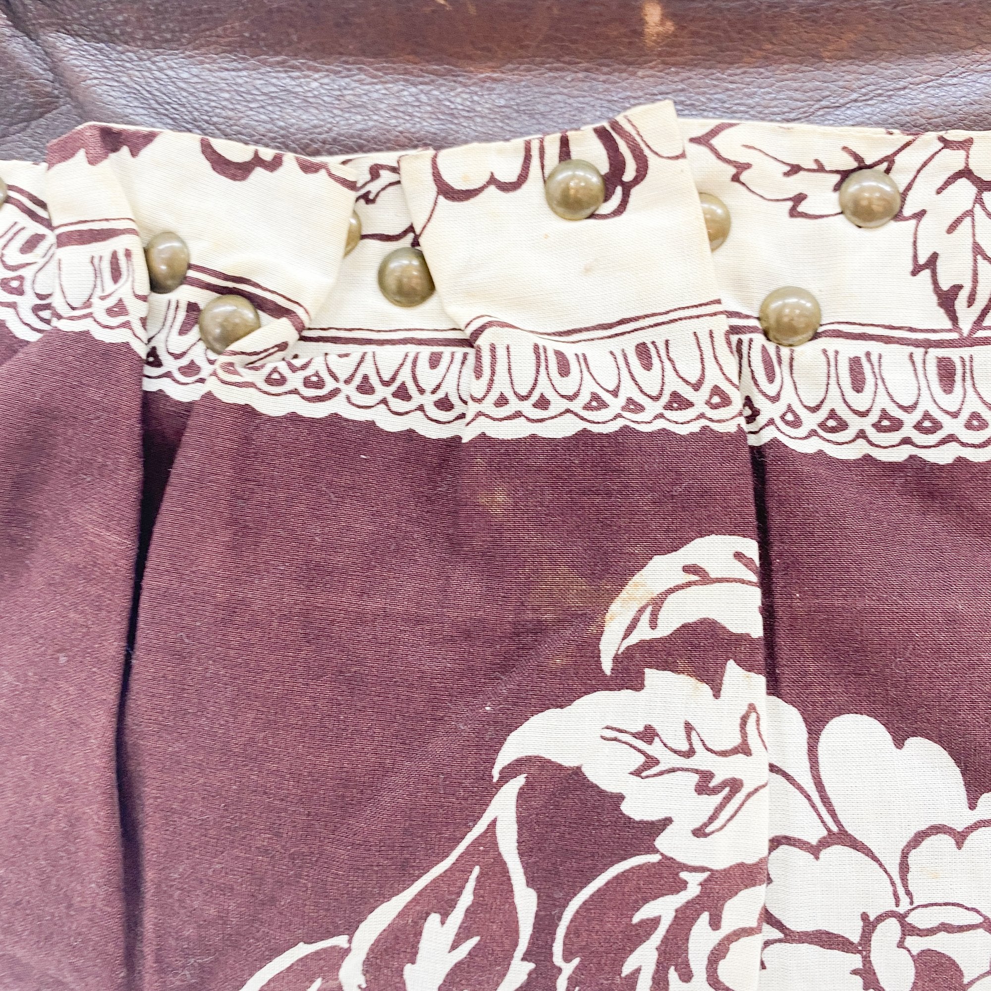 Archive Floral Pattern Brown Cotton Shoulder Bag