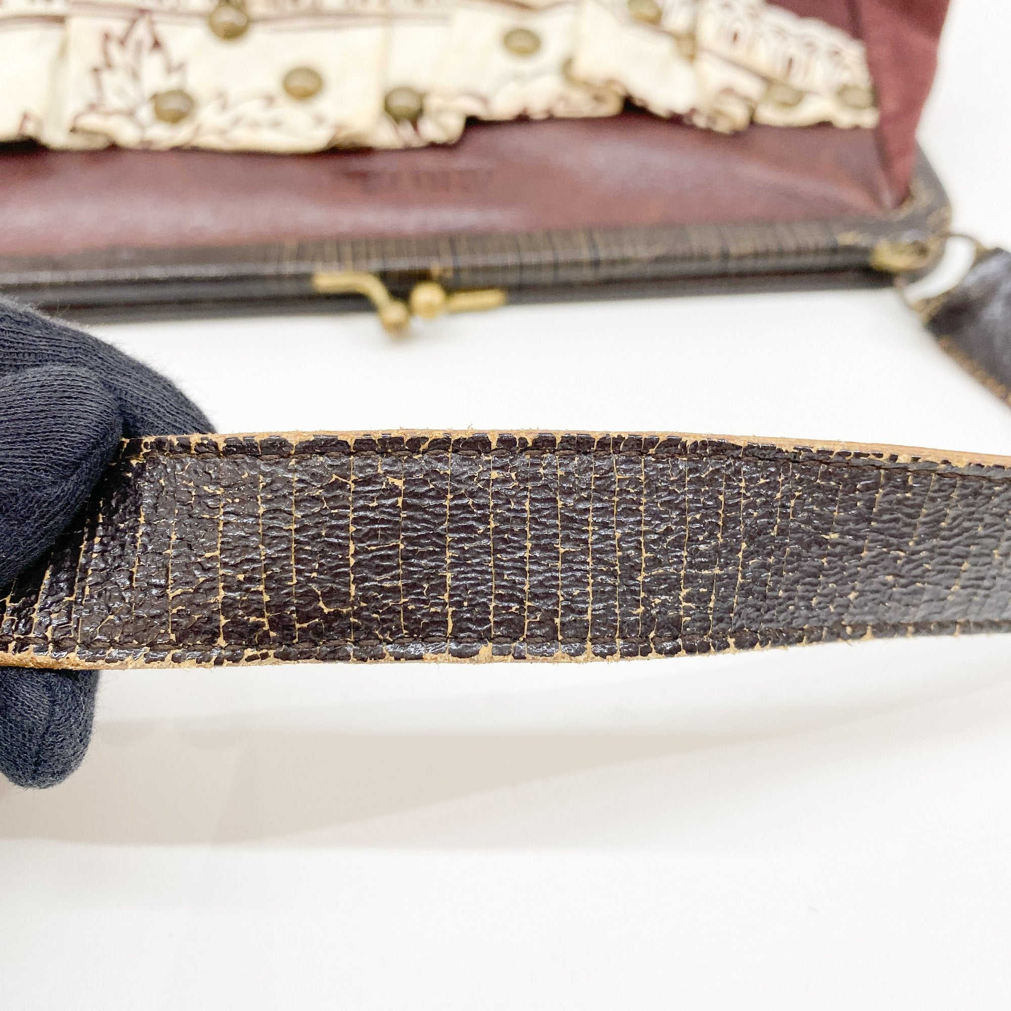 Archive Floral Pattern Brown Cotton Shoulder Bag