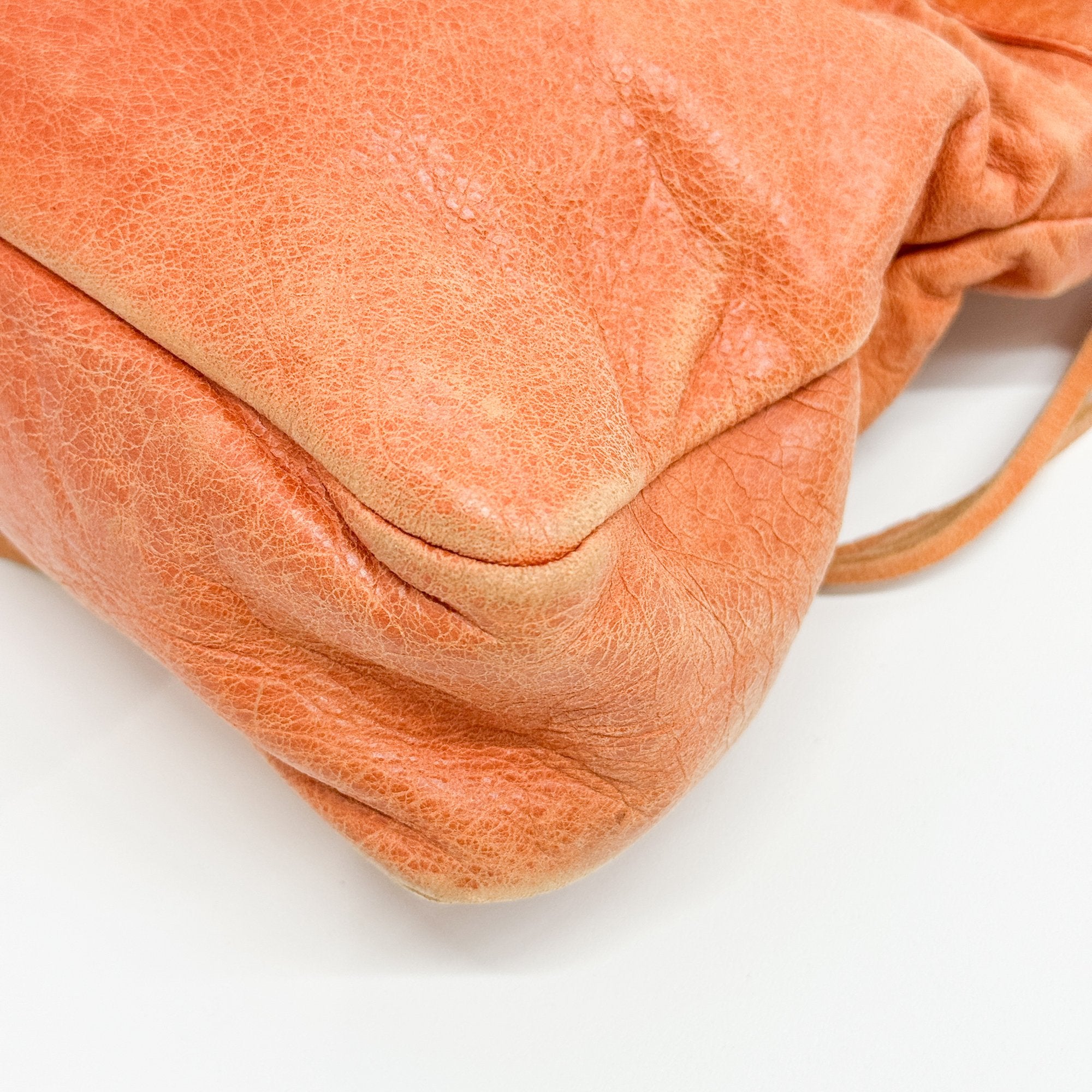 The First Orange Calfskin Leather Two Way Bag