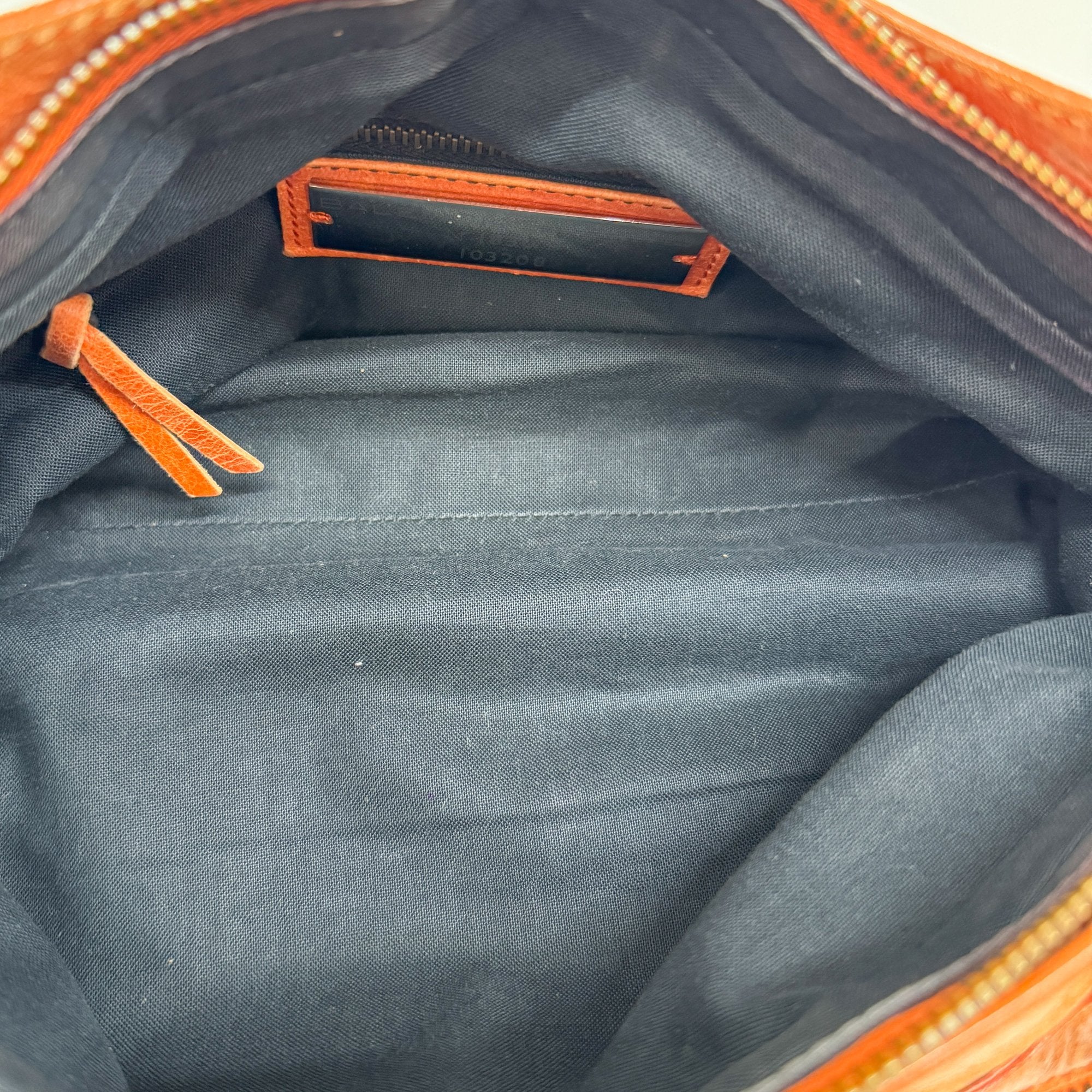 The First Orange Calfskin Leather Two Way Bag