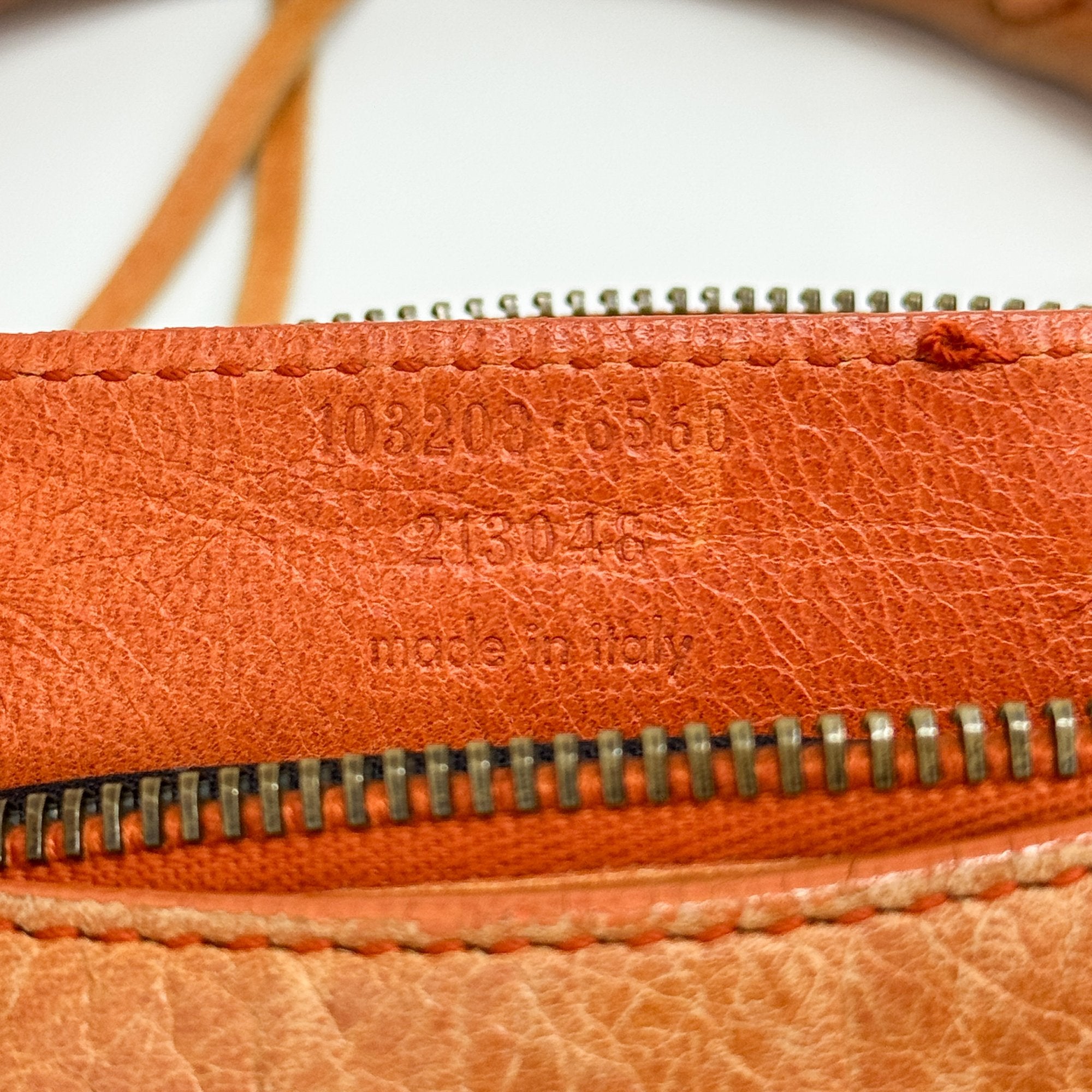 The First Orange Calfskin Leather Two Way Bag