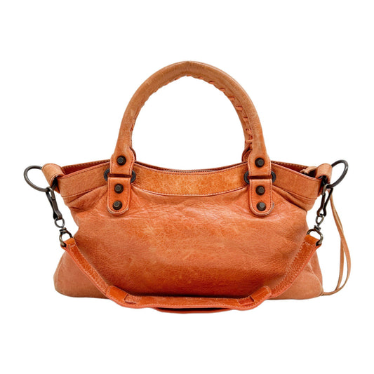 The First Orange Calfskin Leather Two Way Bag