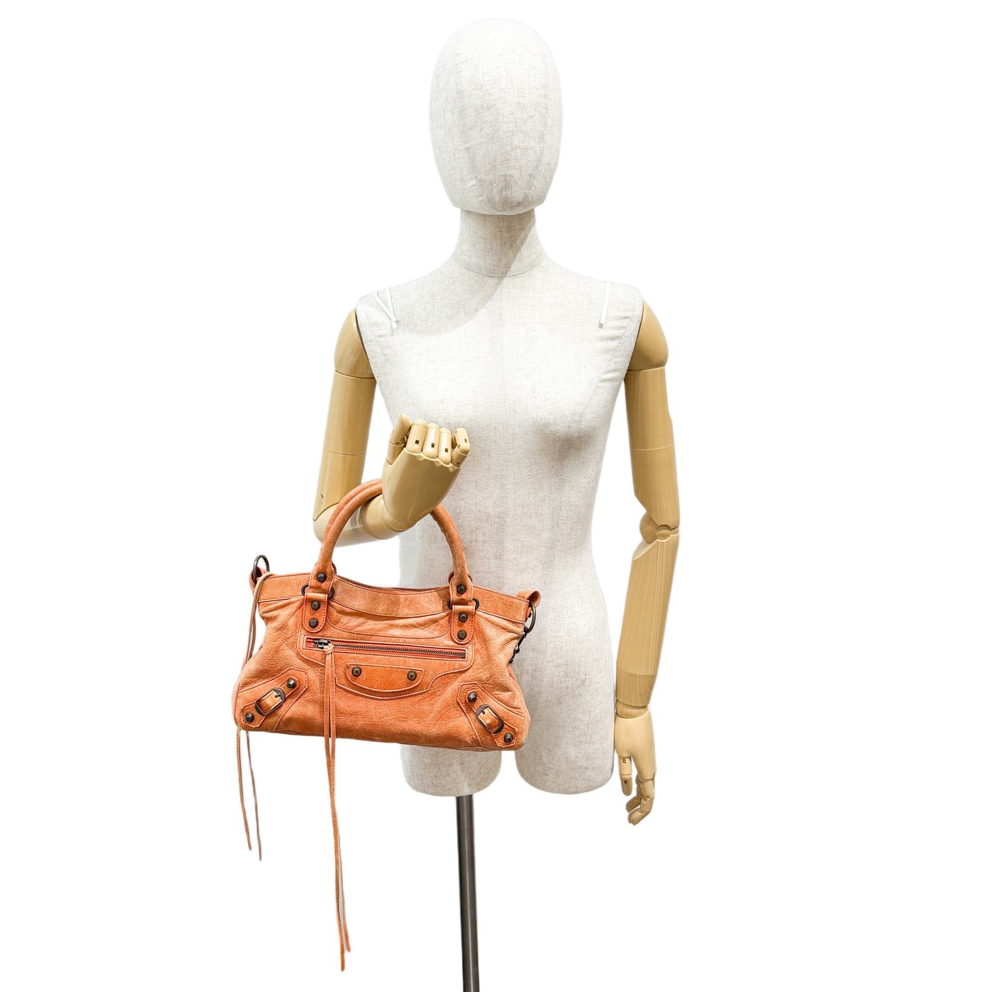 The First Orange Calfskin Leather Two Way Bag