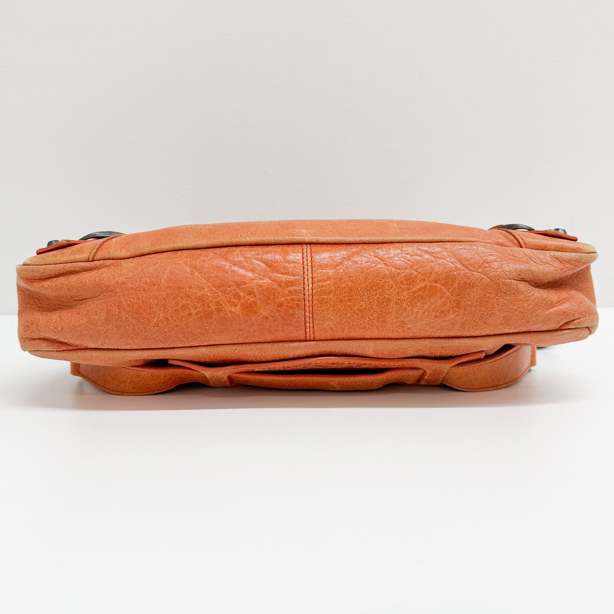 The First Orange Calfskin Leather Two Way Bag