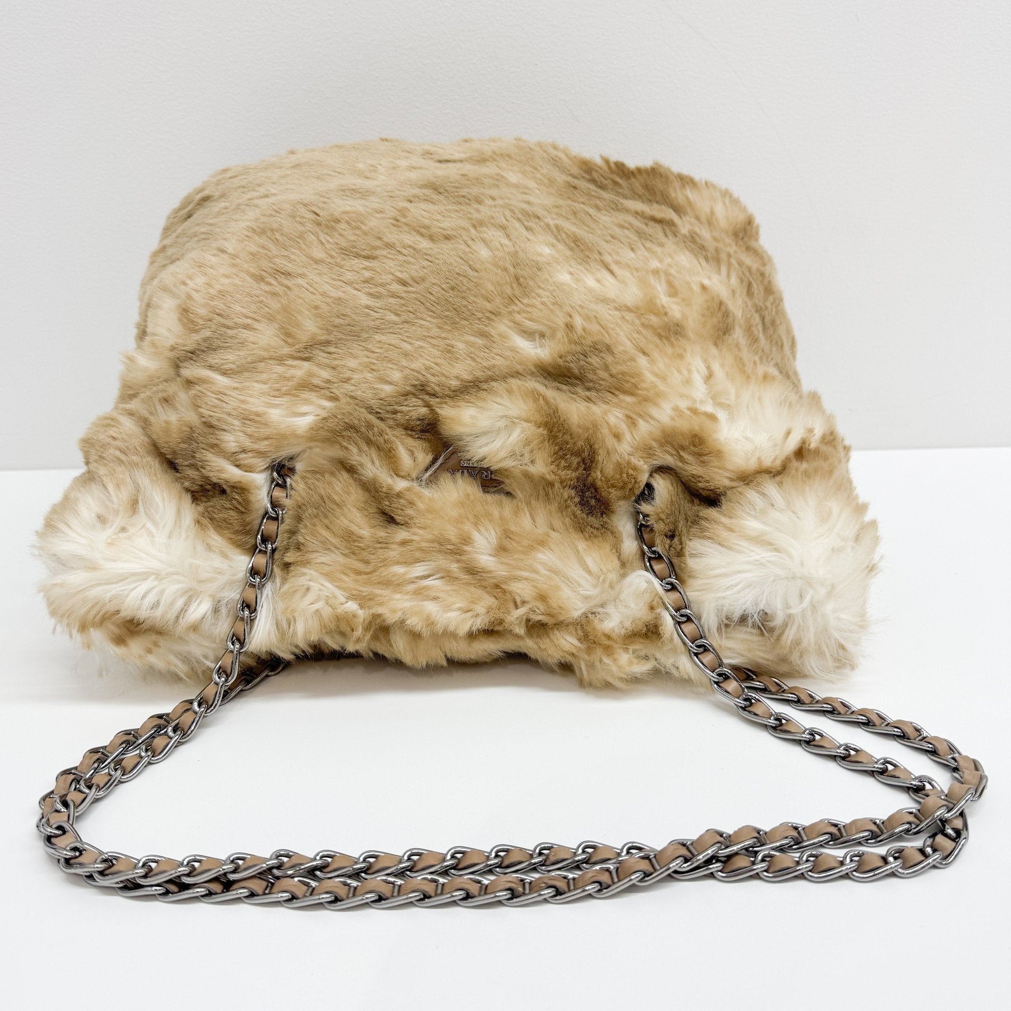 Beige Faux Fur Tote Bag