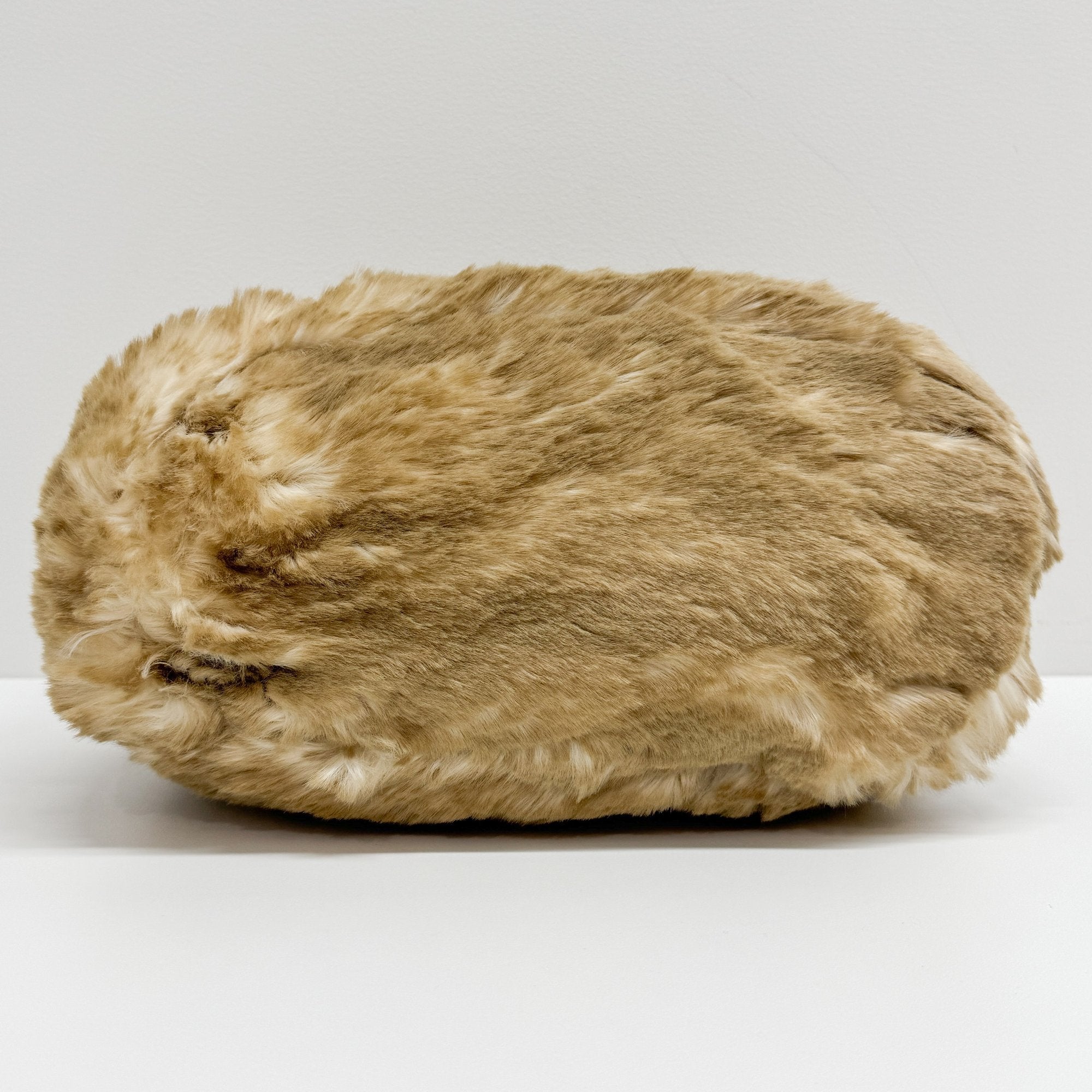 Beige Faux Fur Tote Bag