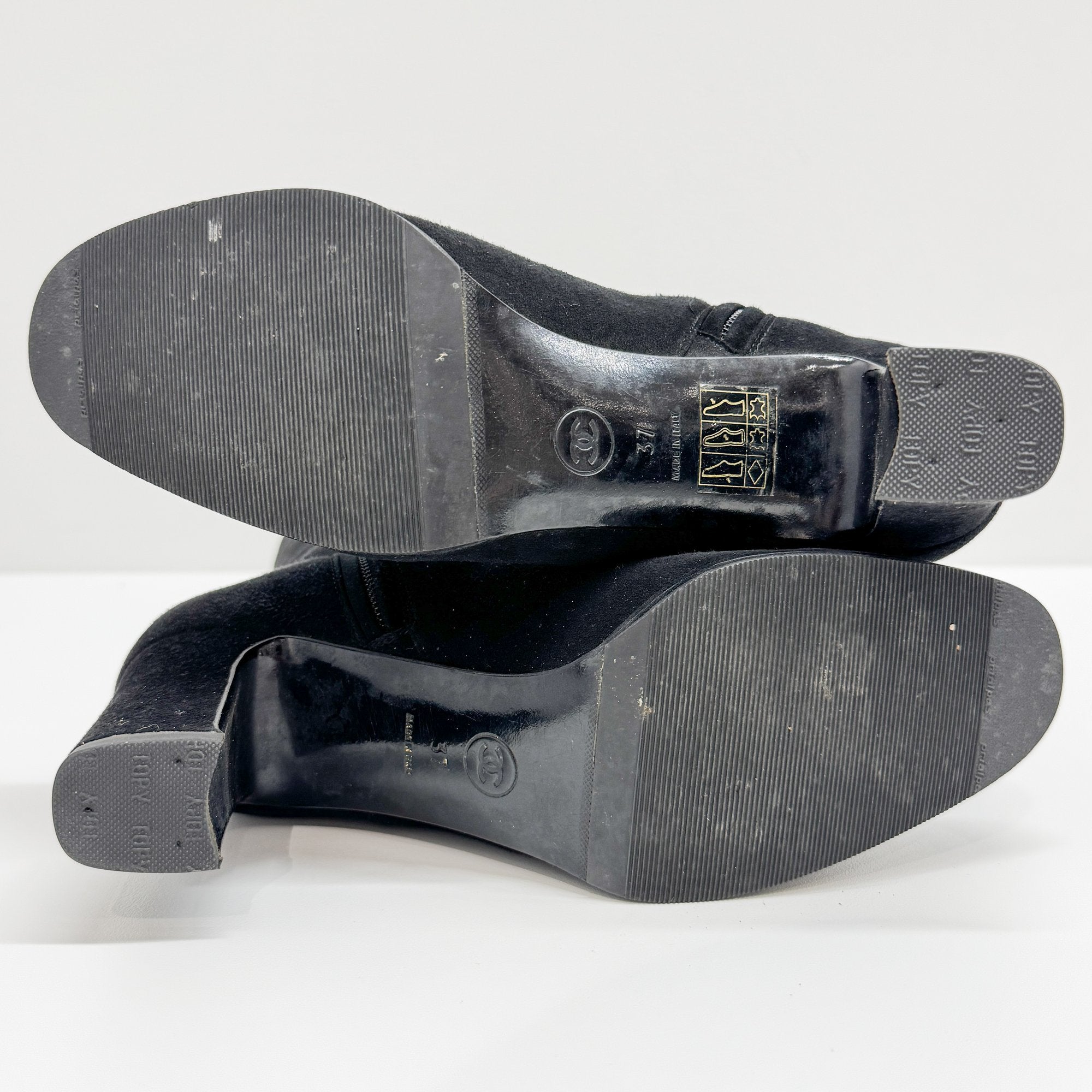 Size 37 Black Suede Long Boots