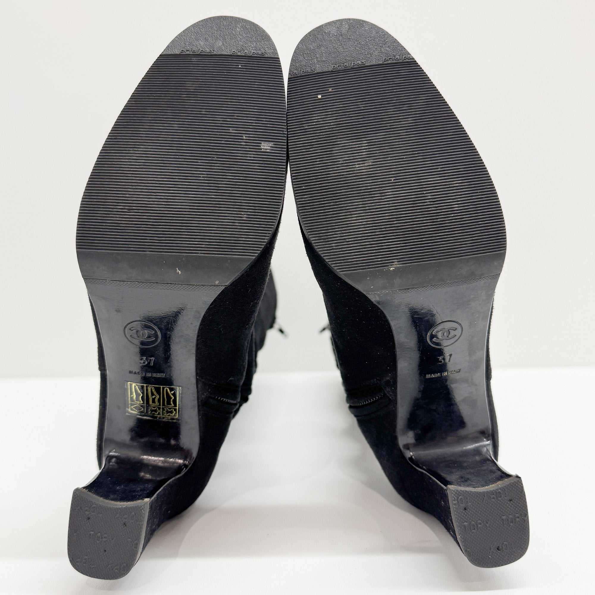 Size 37 Black Suede Long Boots