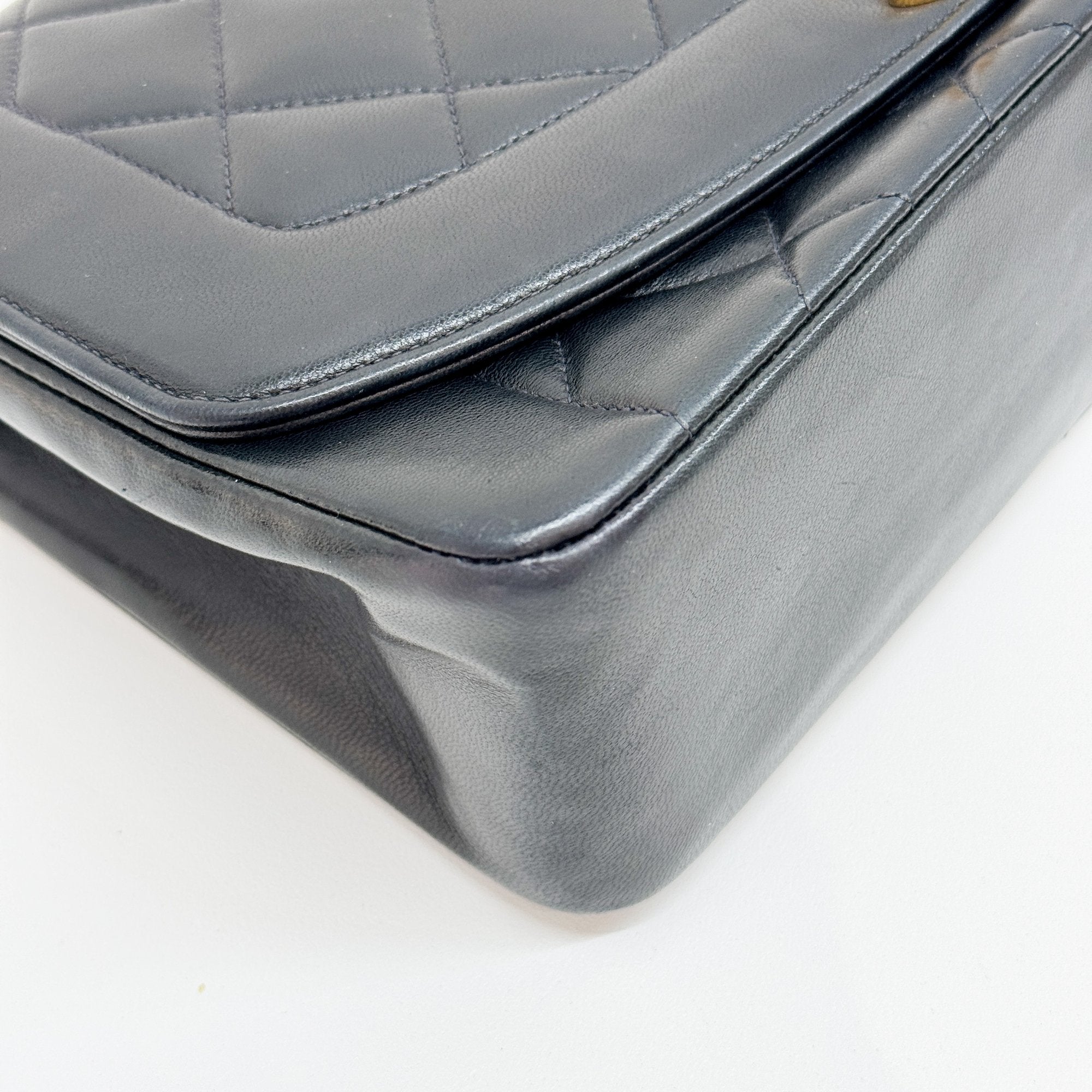 Diana Black Leather Chain Shoulder Bag