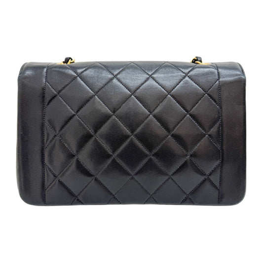 Diana Black Leather Chain Shoulder Bag