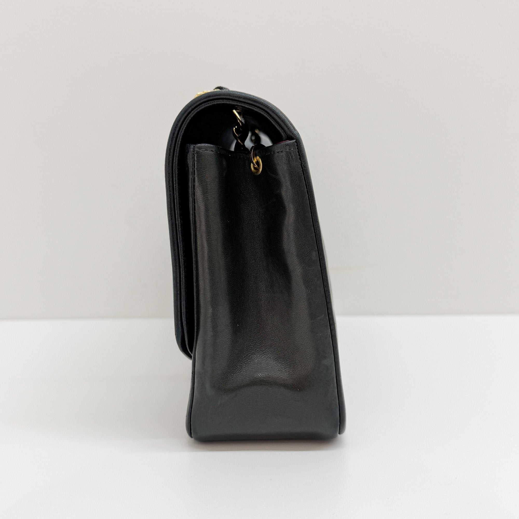 Diana Black Leather Chain Shoulder Bag