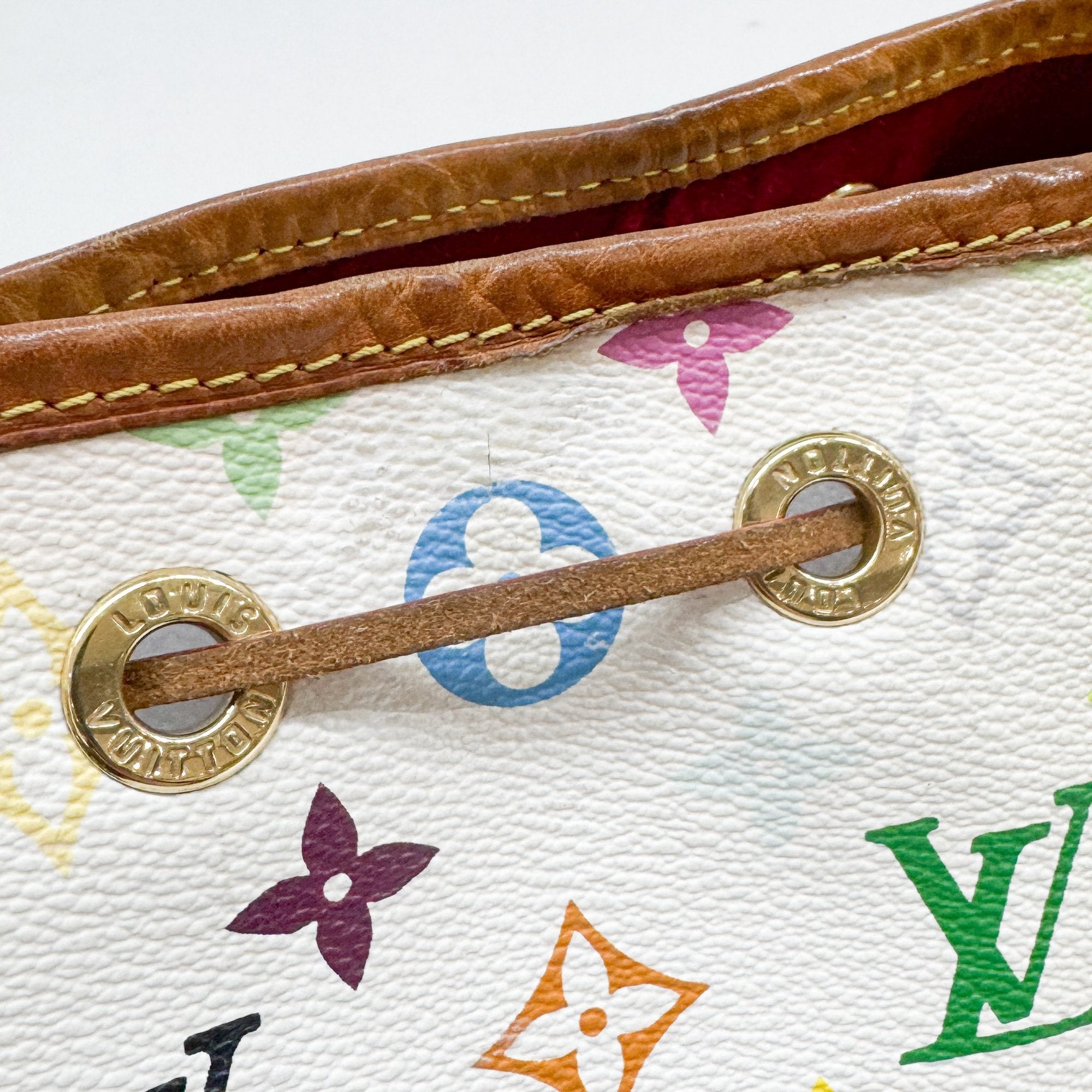 Louis Vuitton x Takashi Murakami Monogram Multicolour Noé Coated Canvas Shoulder Bag