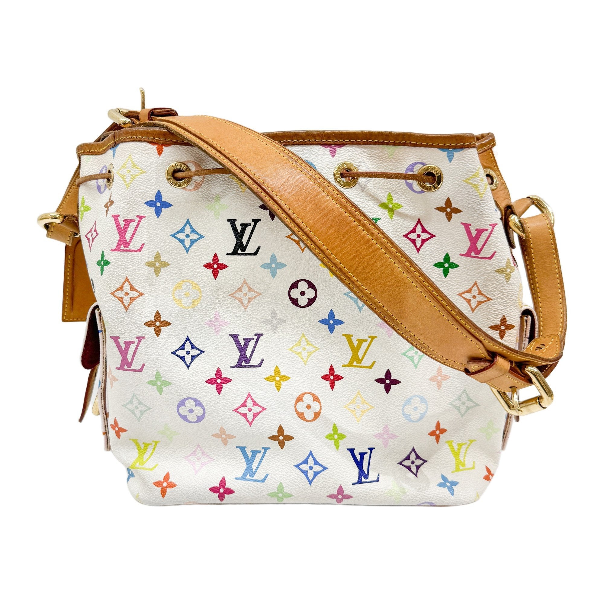 Louis Vuitton x Takashi Murakami Monogram Multicolour Noé Coated Canvas Shoulder Bag
