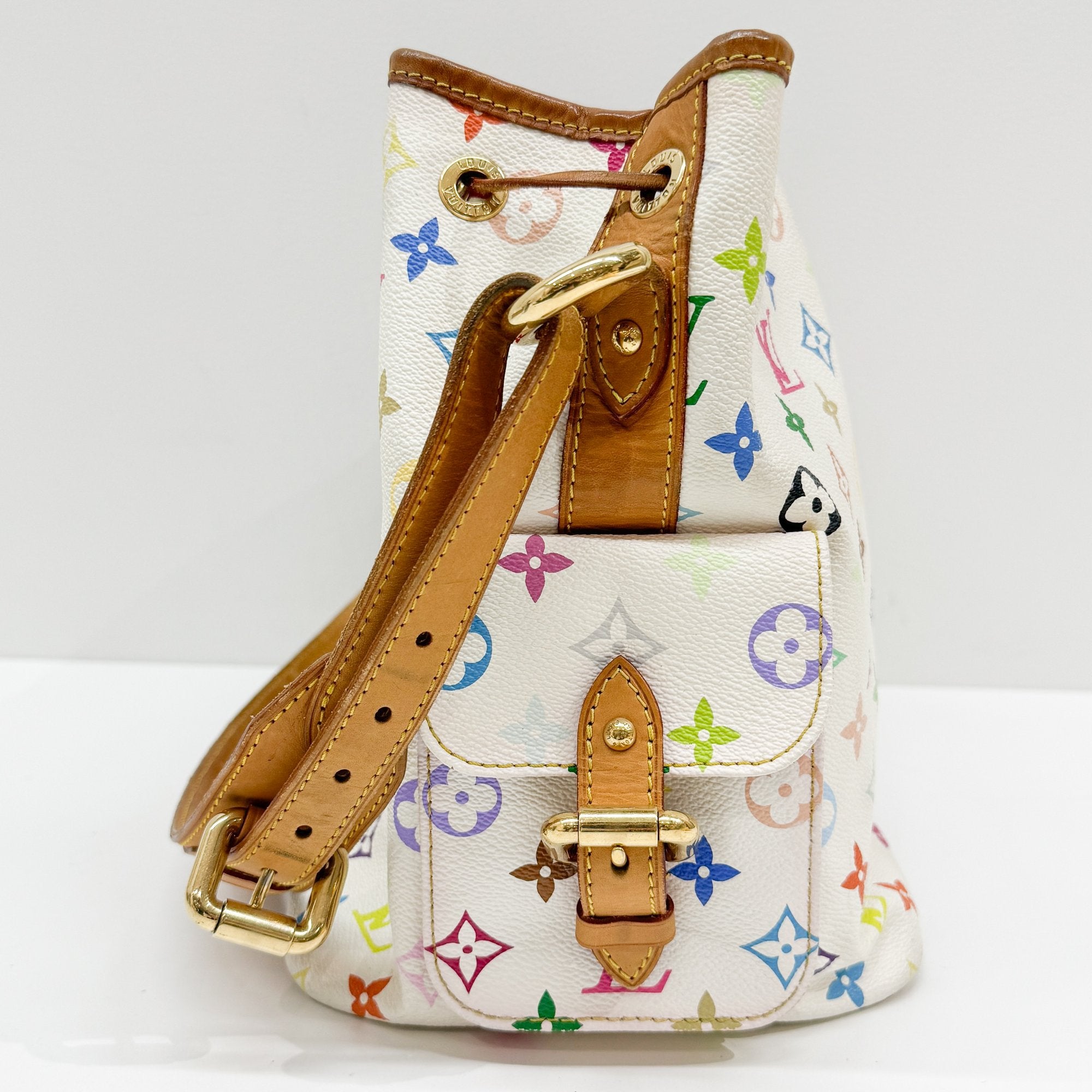 Louis Vuitton x Takashi Murakami Monogram Multicolour Noé Coated Canvas Shoulder Bag