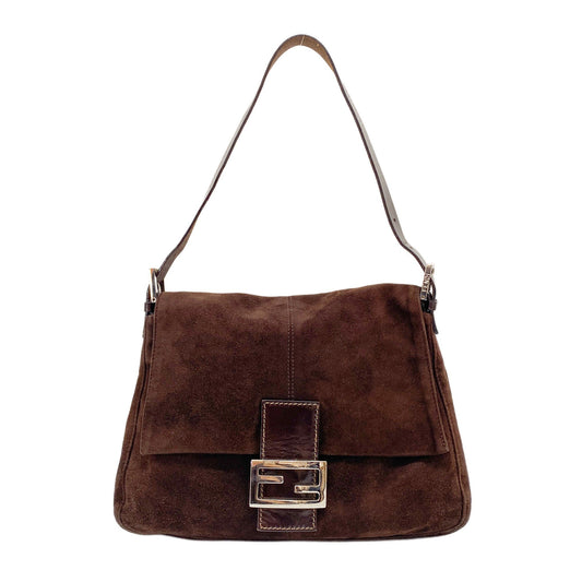 Mamma Baguette Brown Suede Shoulder Bag