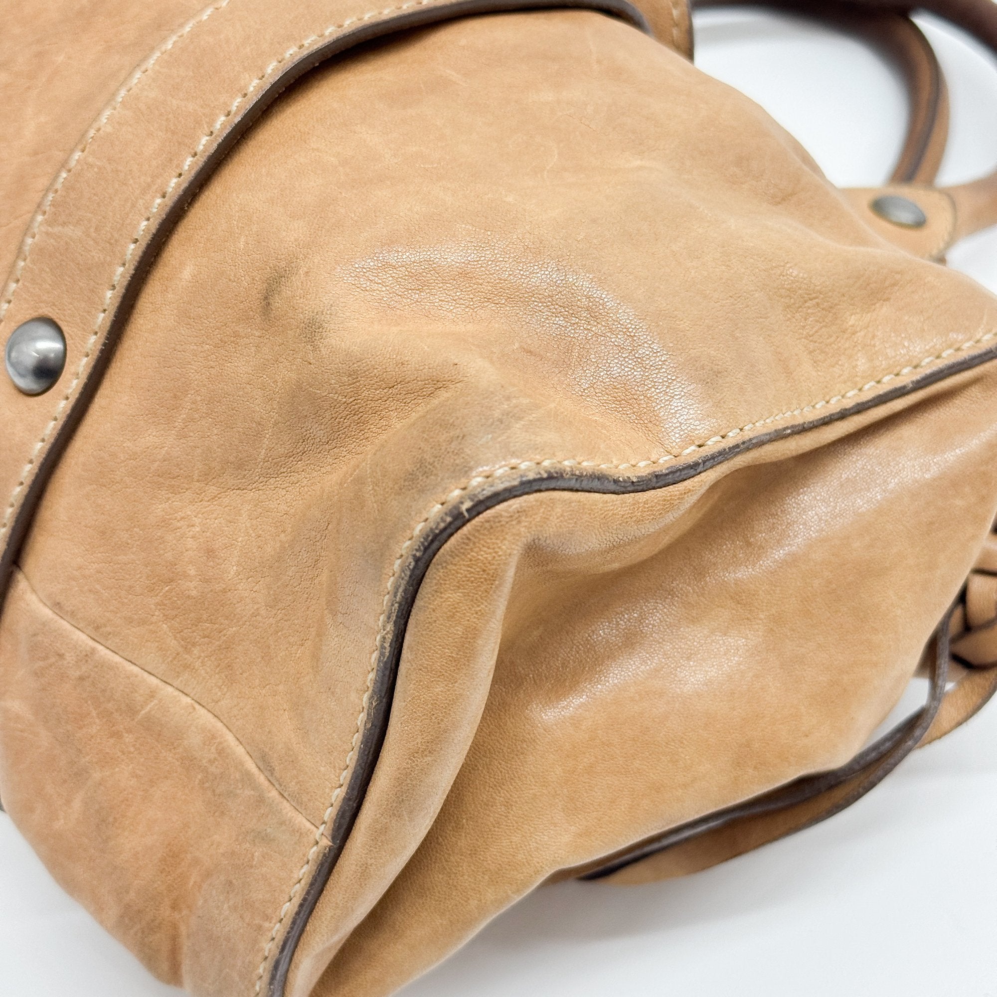 Vitello Brown Calfskin Leather Two Way Bag