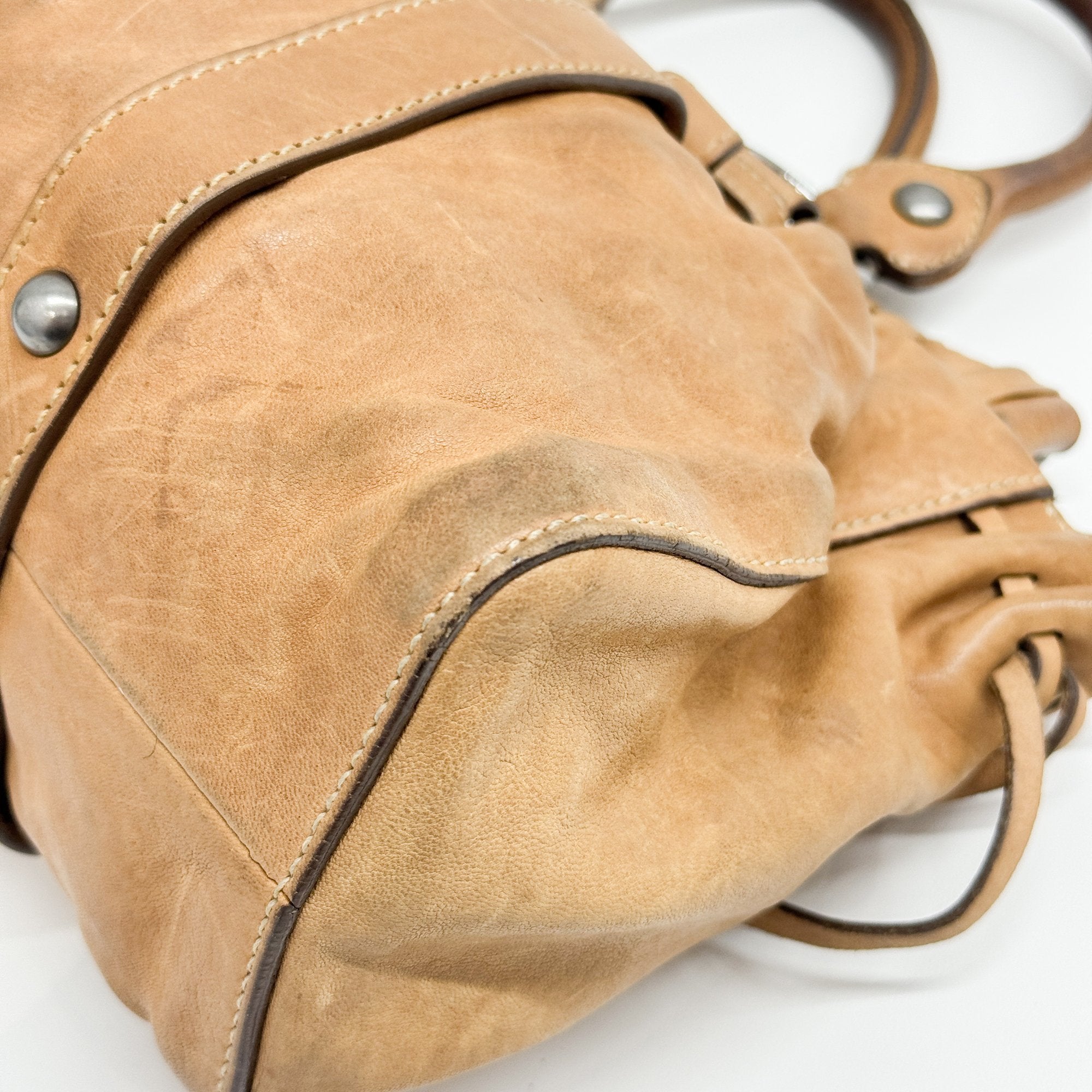 Vitello Brown Calfskin Leather Two Way Bag