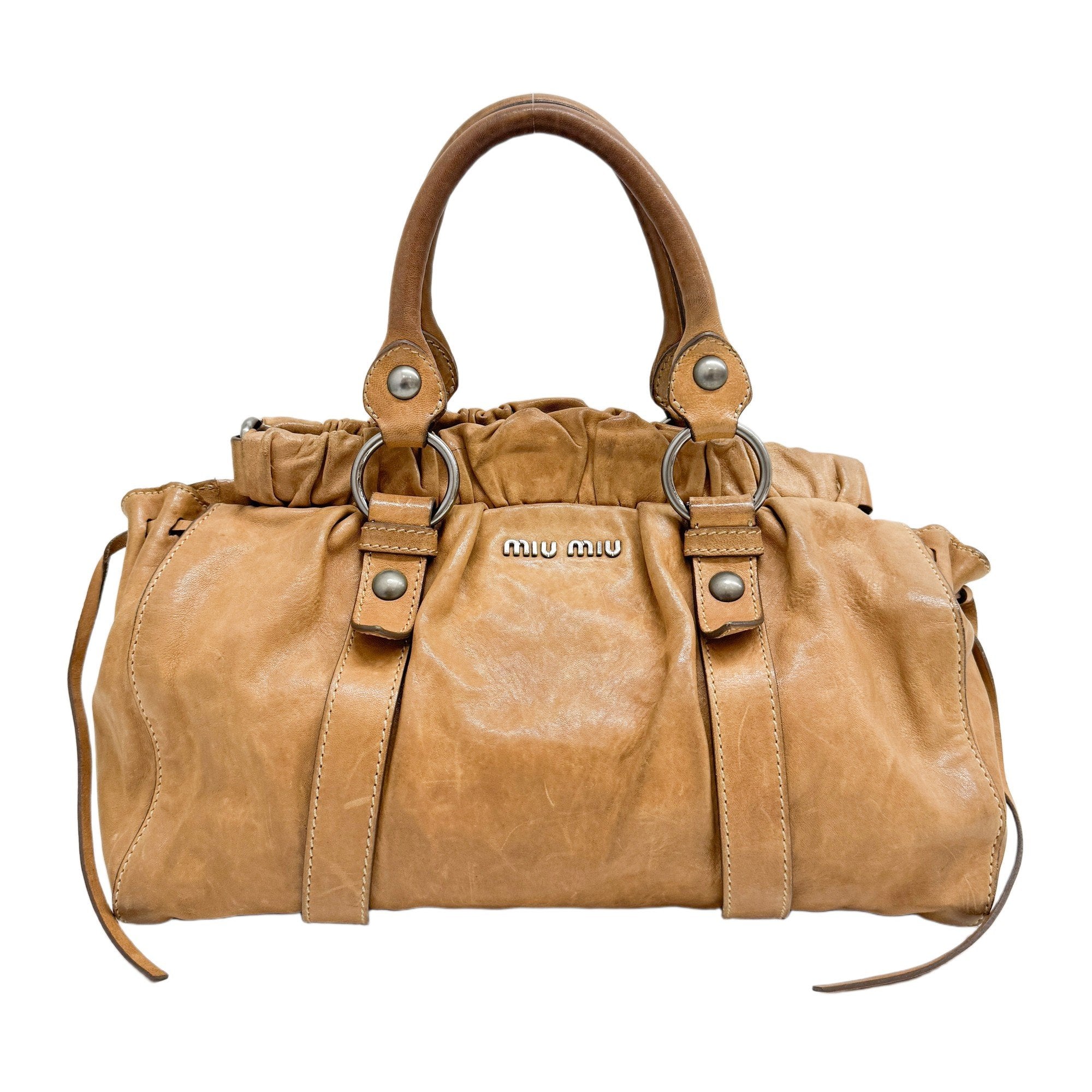 Vitello Brown Calfskin Leather Two Way Bag