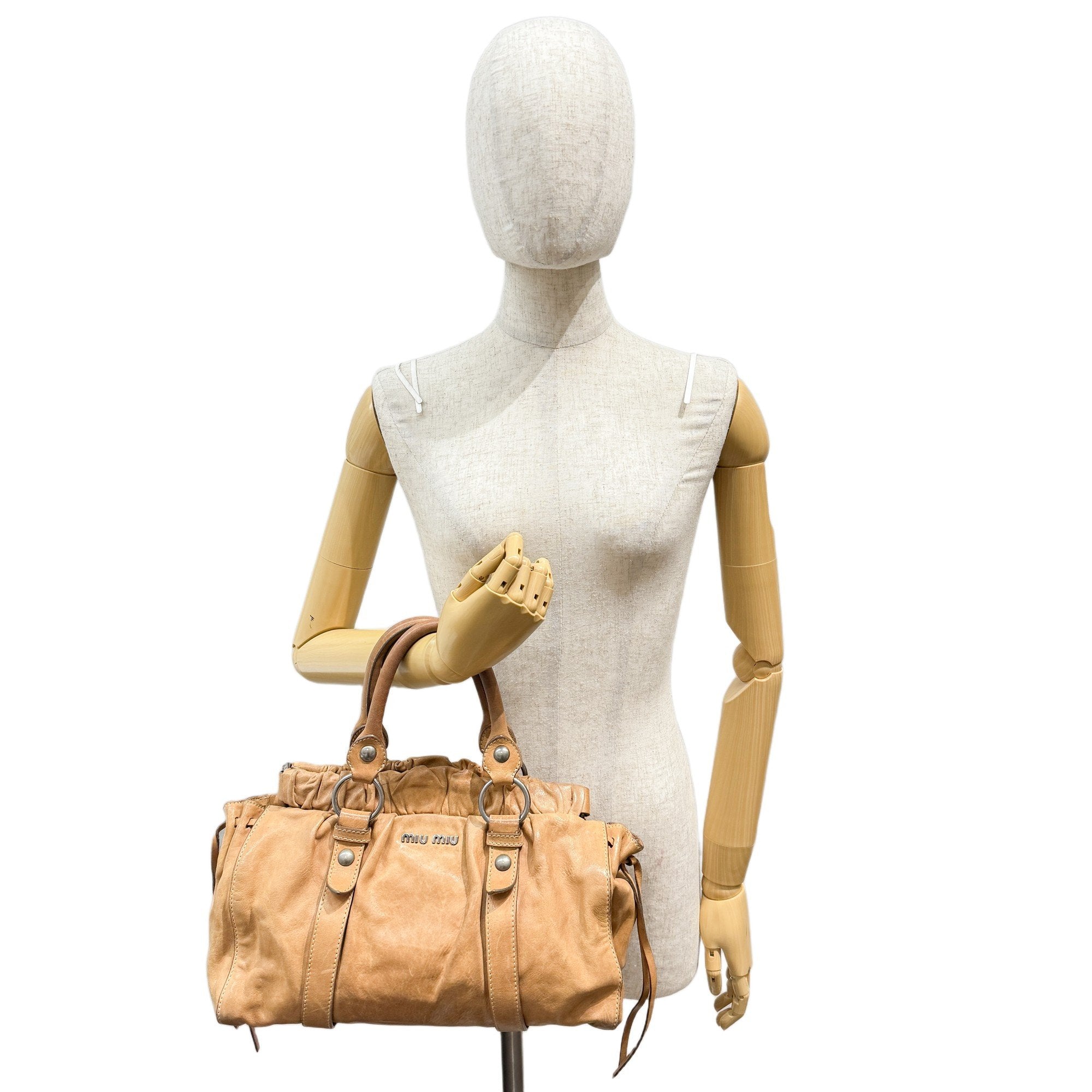 Vitello Brown Calfskin Leather Two Way Bag