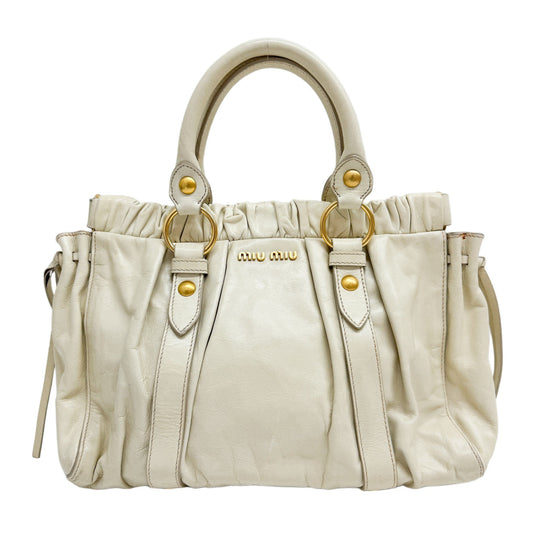 Vitello Eggshell White Calfskin Leather Two Way Bag