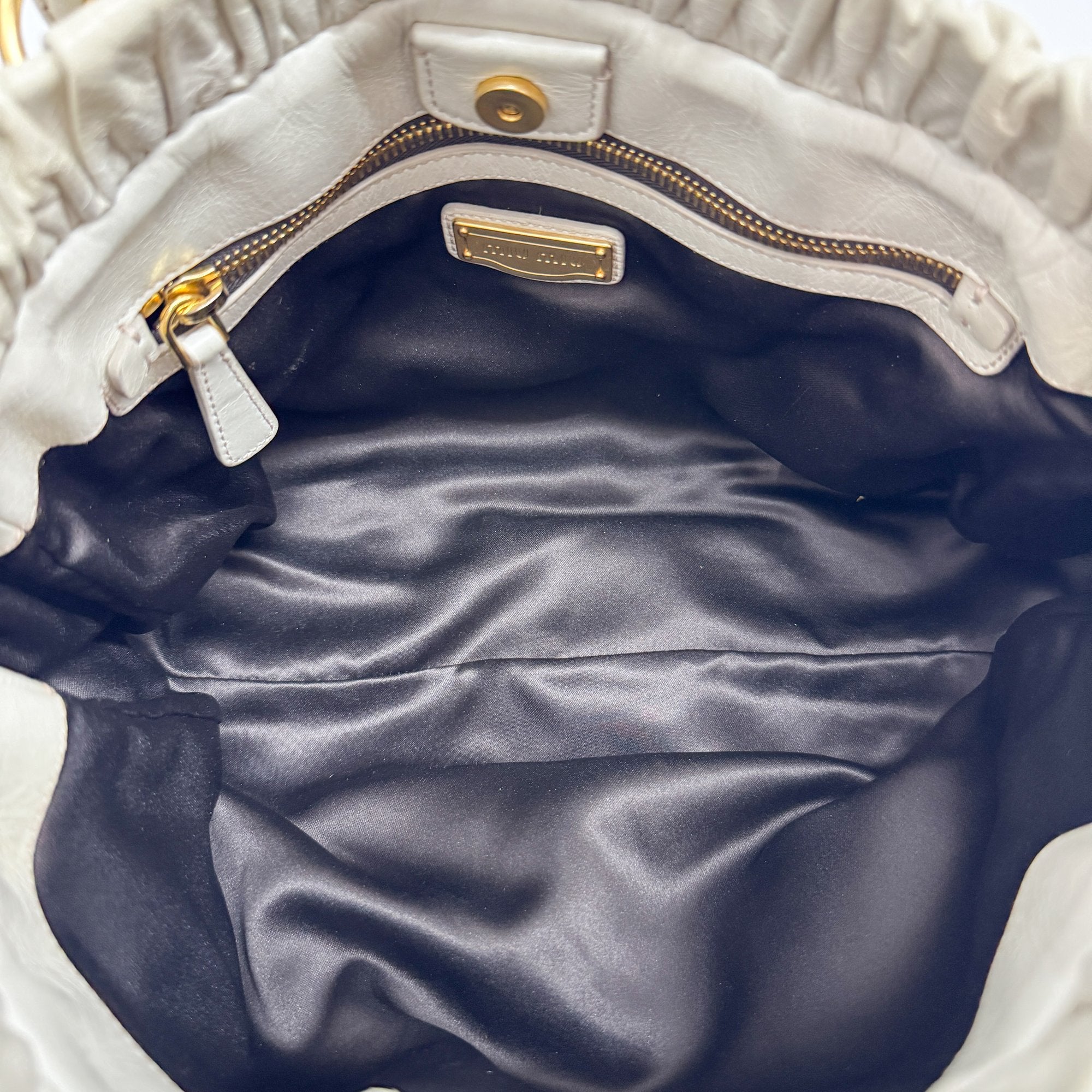 Vitello Eggshell White Calfskin Leather Two Way Bag