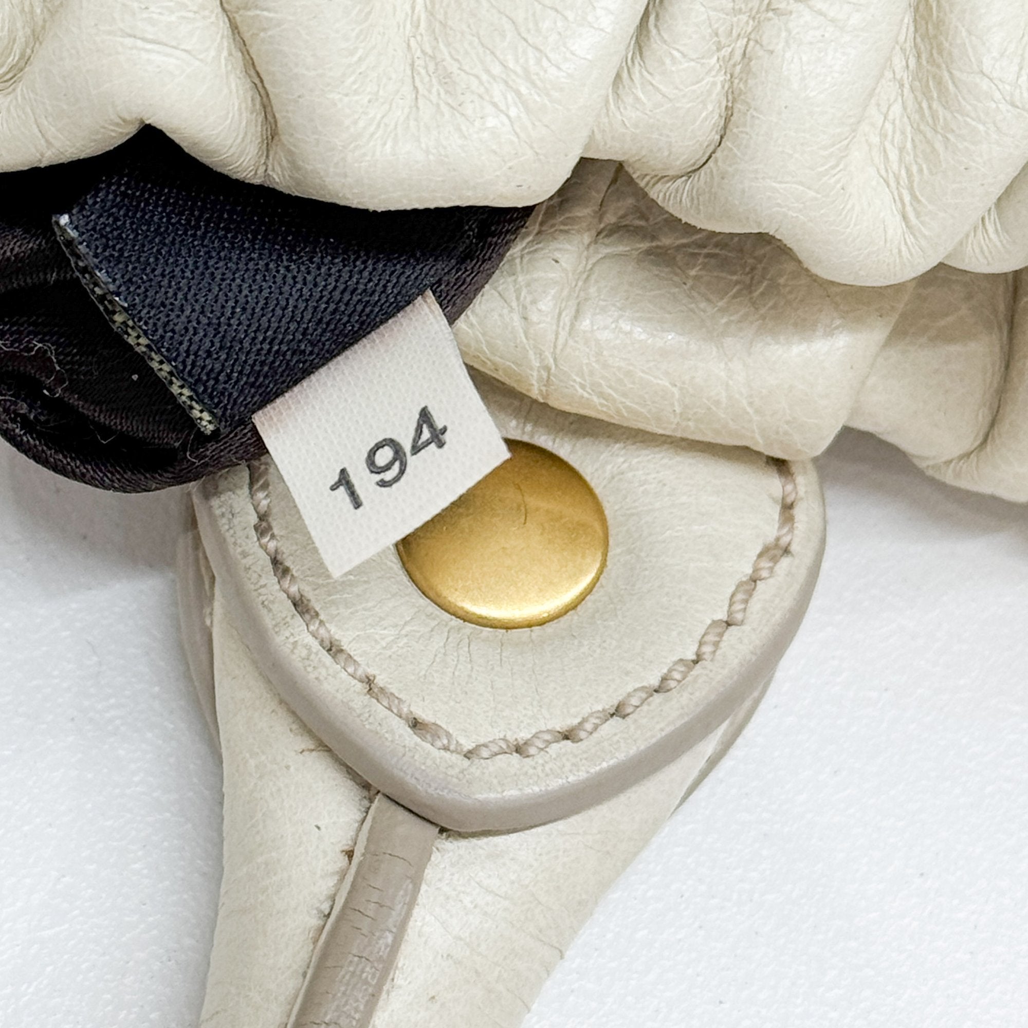 Vitello Eggshell White Calfskin Leather Two Way Bag