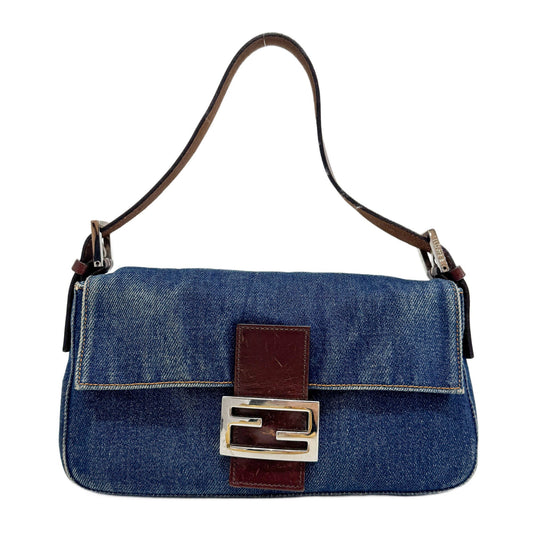 Baguette Navy Denim Shoulder Bag