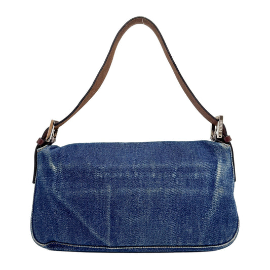 Baguette Navy Denim Shoulder Bag