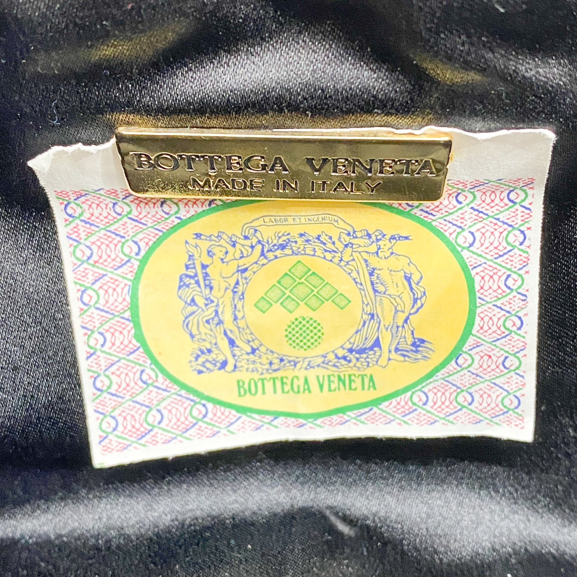 Intrecciato Black & Blue Satin Crossbody Bag