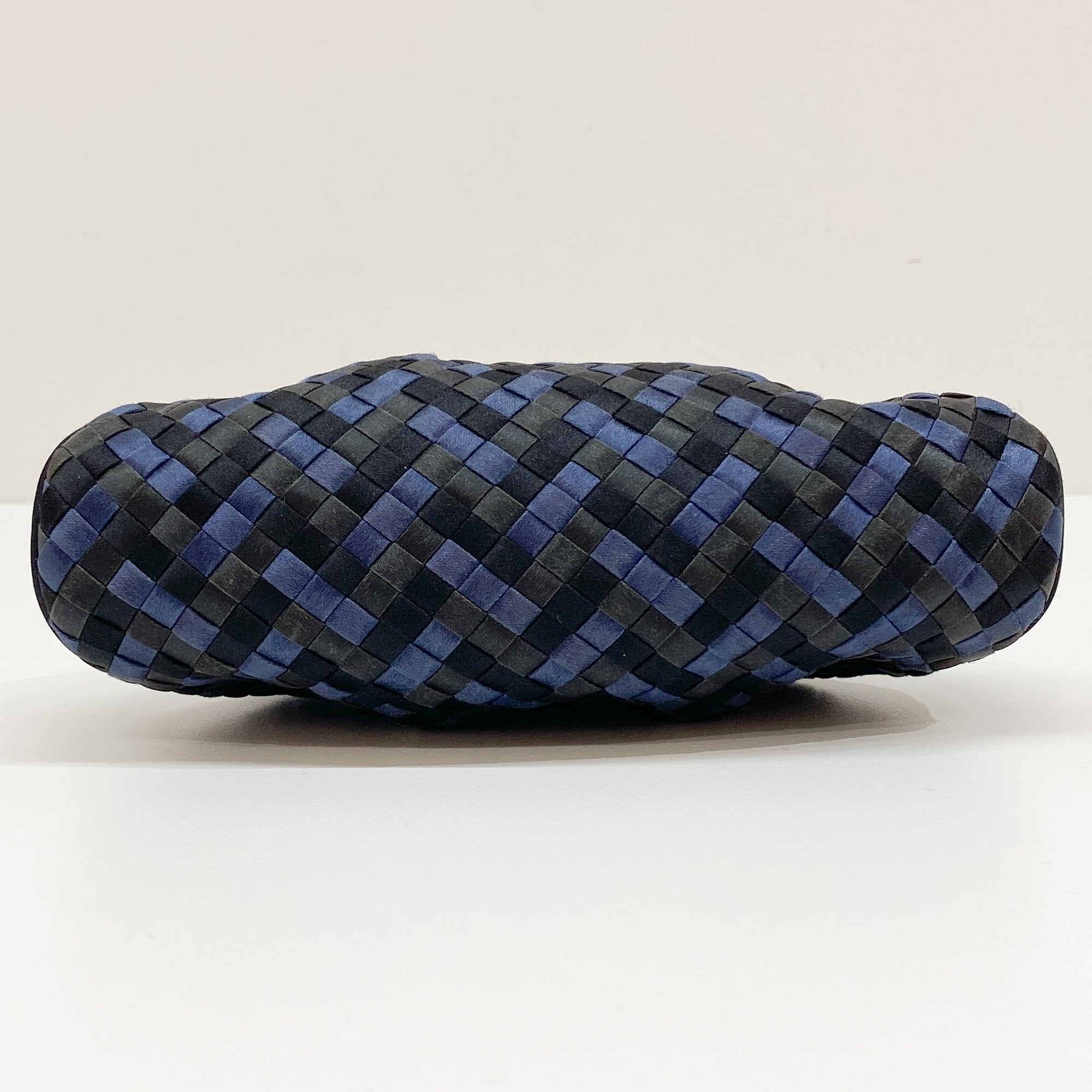 Intrecciato Black & Blue Satin Crossbody Bag