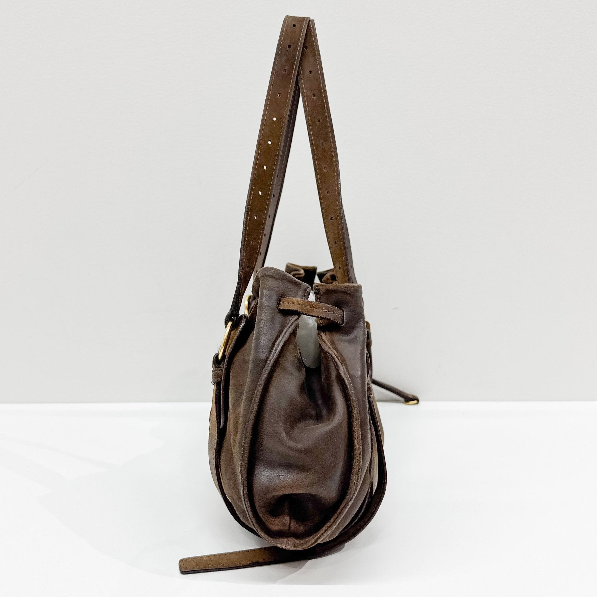 Archive Brown Suede Shoulder Bag