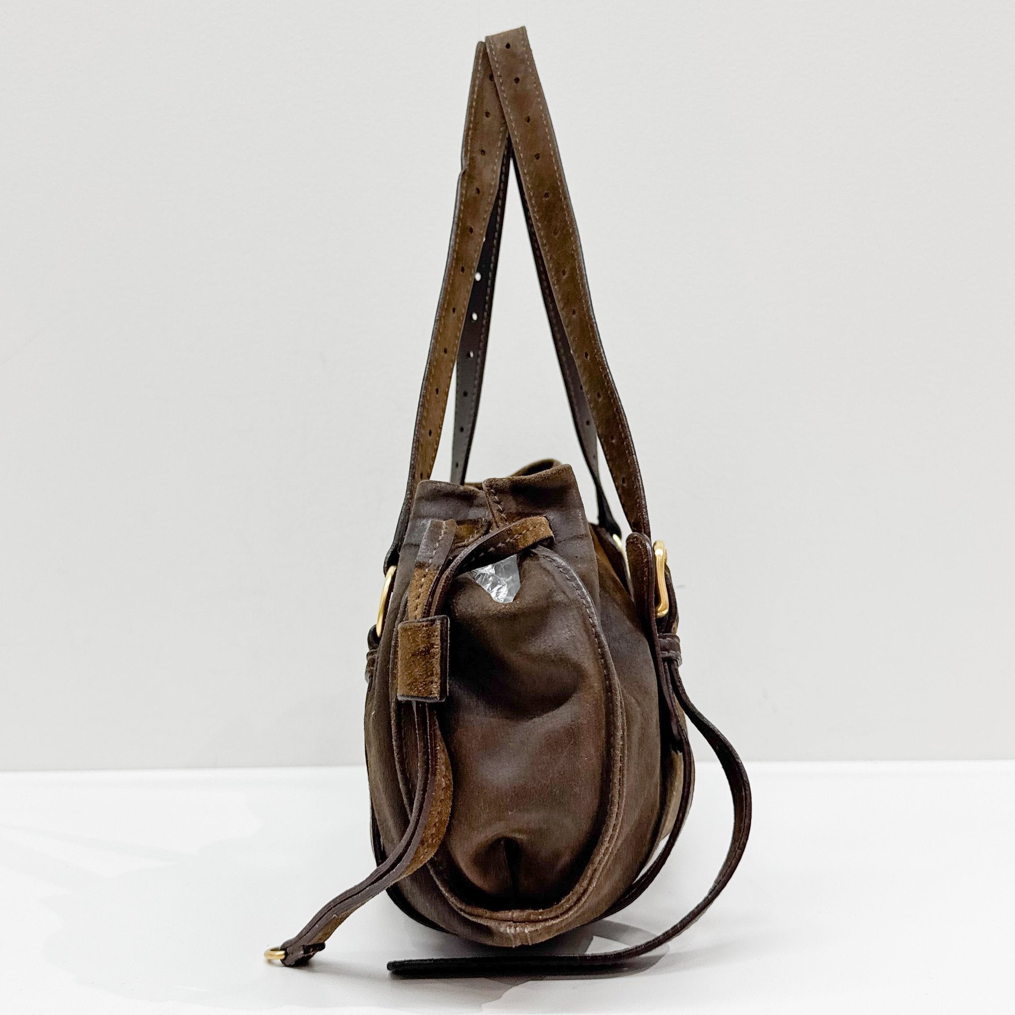 Archive Brown Suede Shoulder Bag