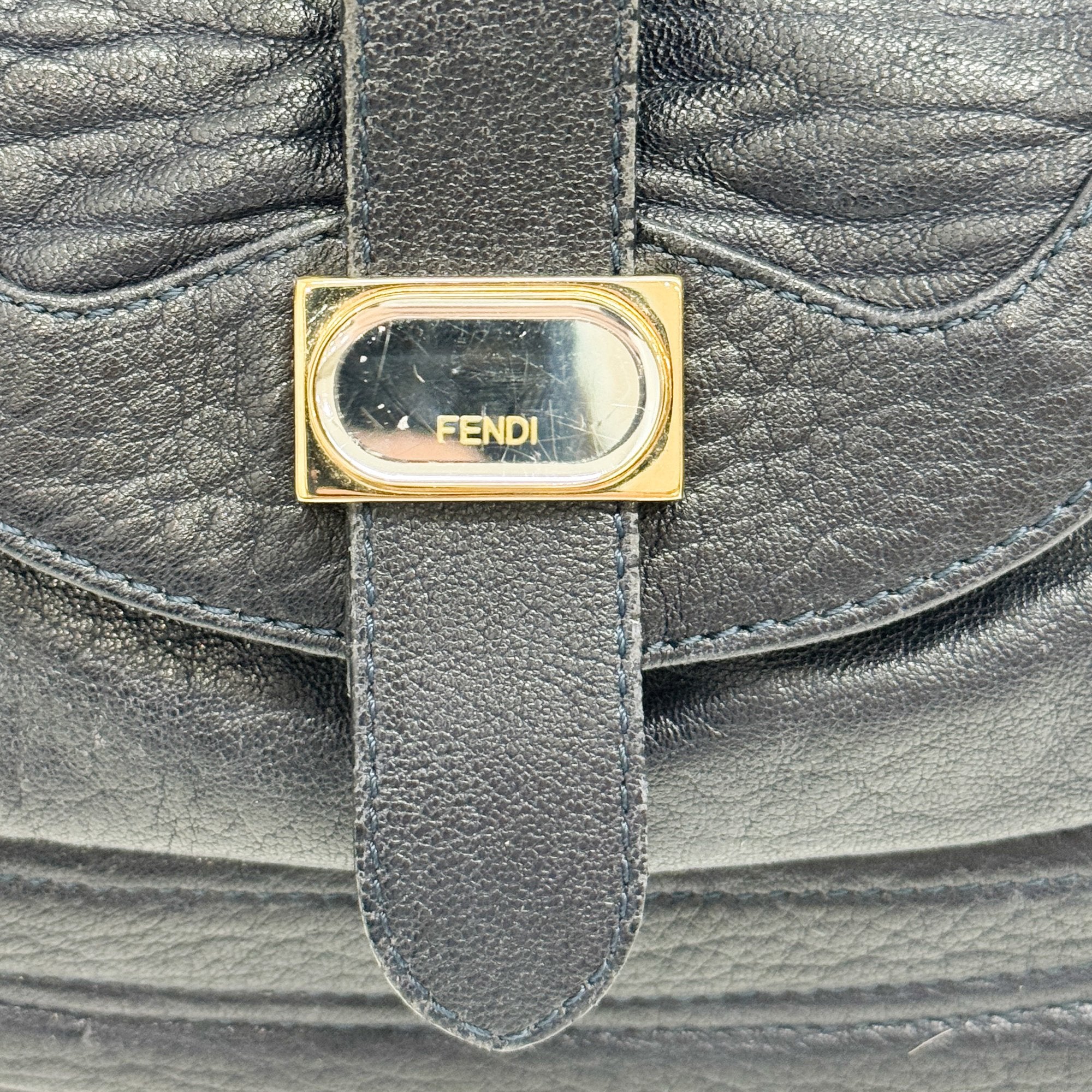 Spy Dark Blue Leather Shoulder Bag