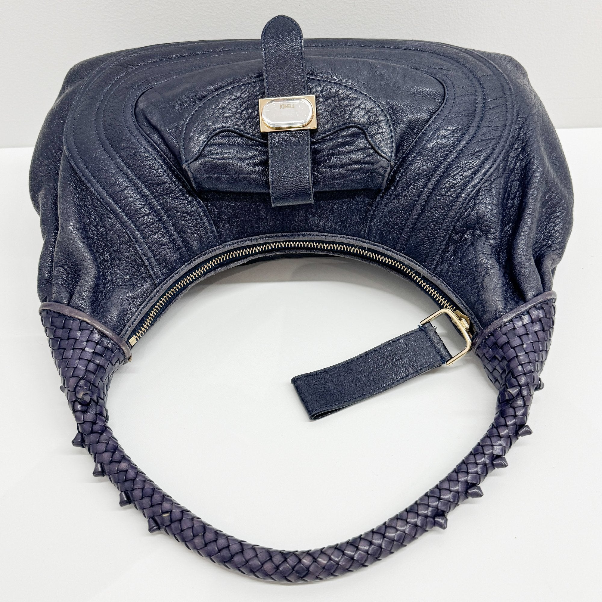 Spy Dark Blue Leather Shoulder Bag