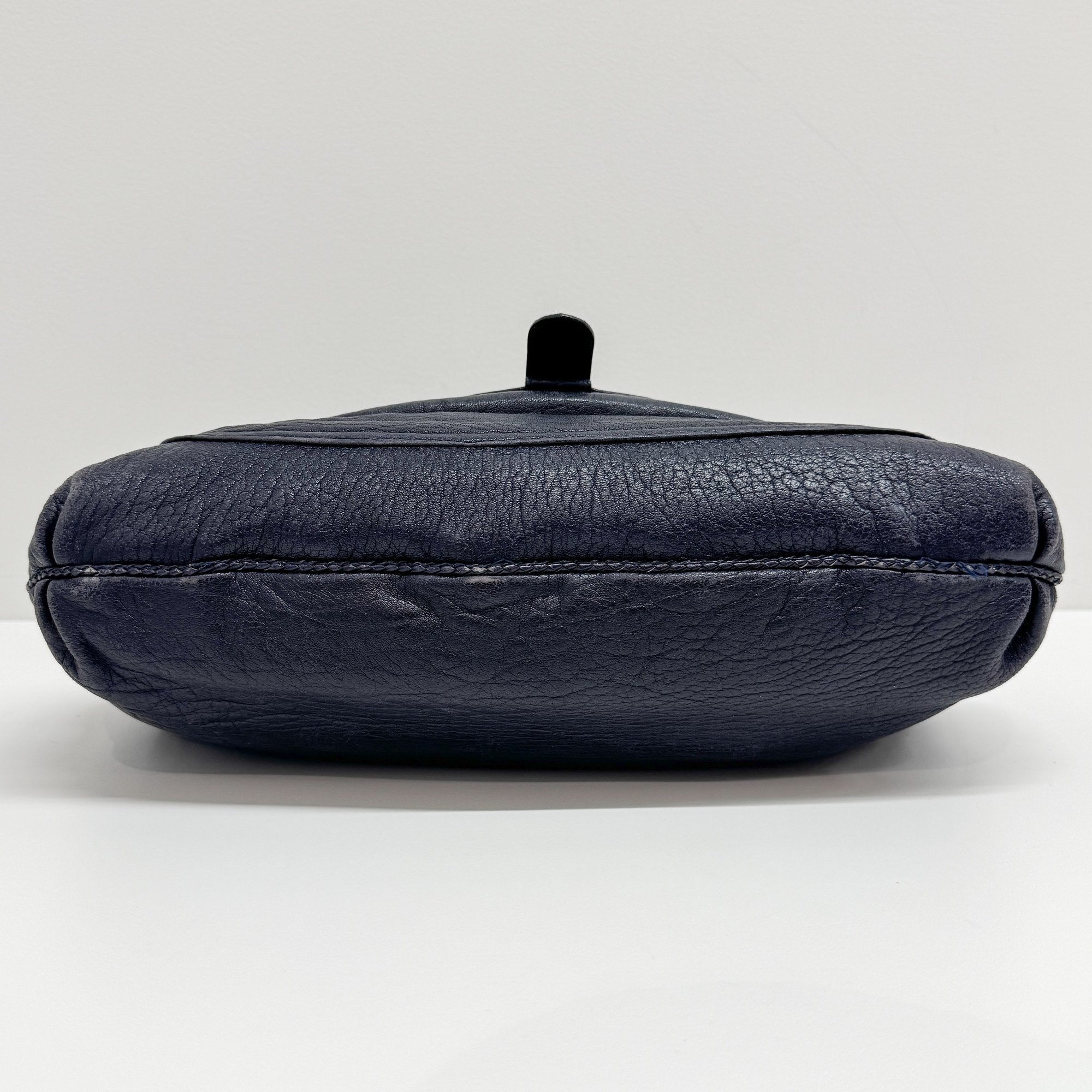 Spy Dark Blue Leather Shoulder Bag