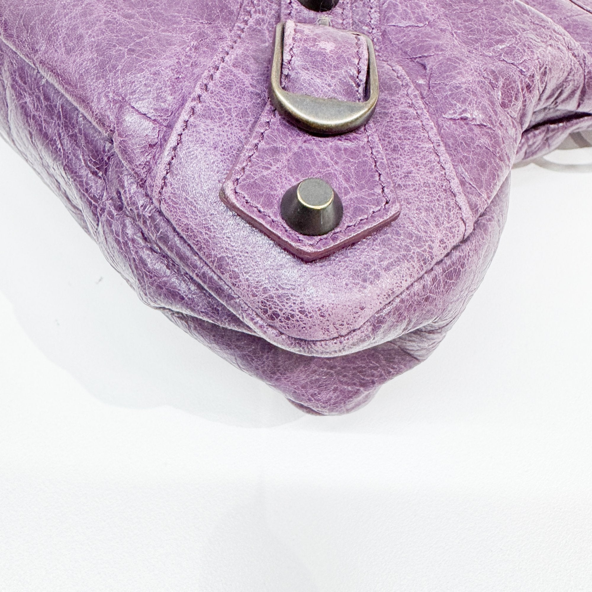 The First Purple Leather Two Way Bag