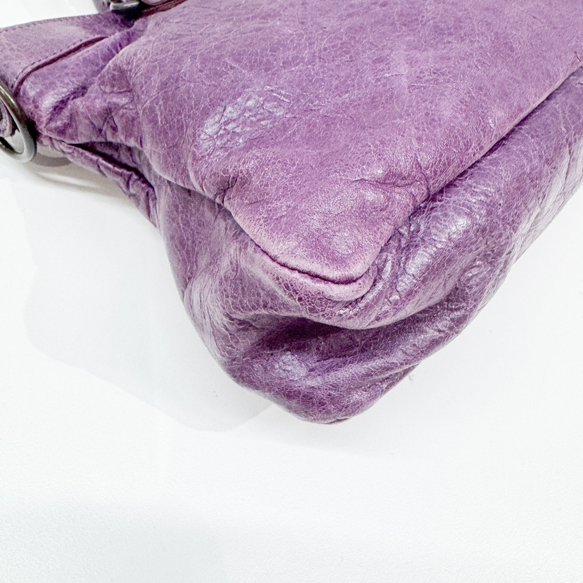 The First Purple Leather Two Way Bag