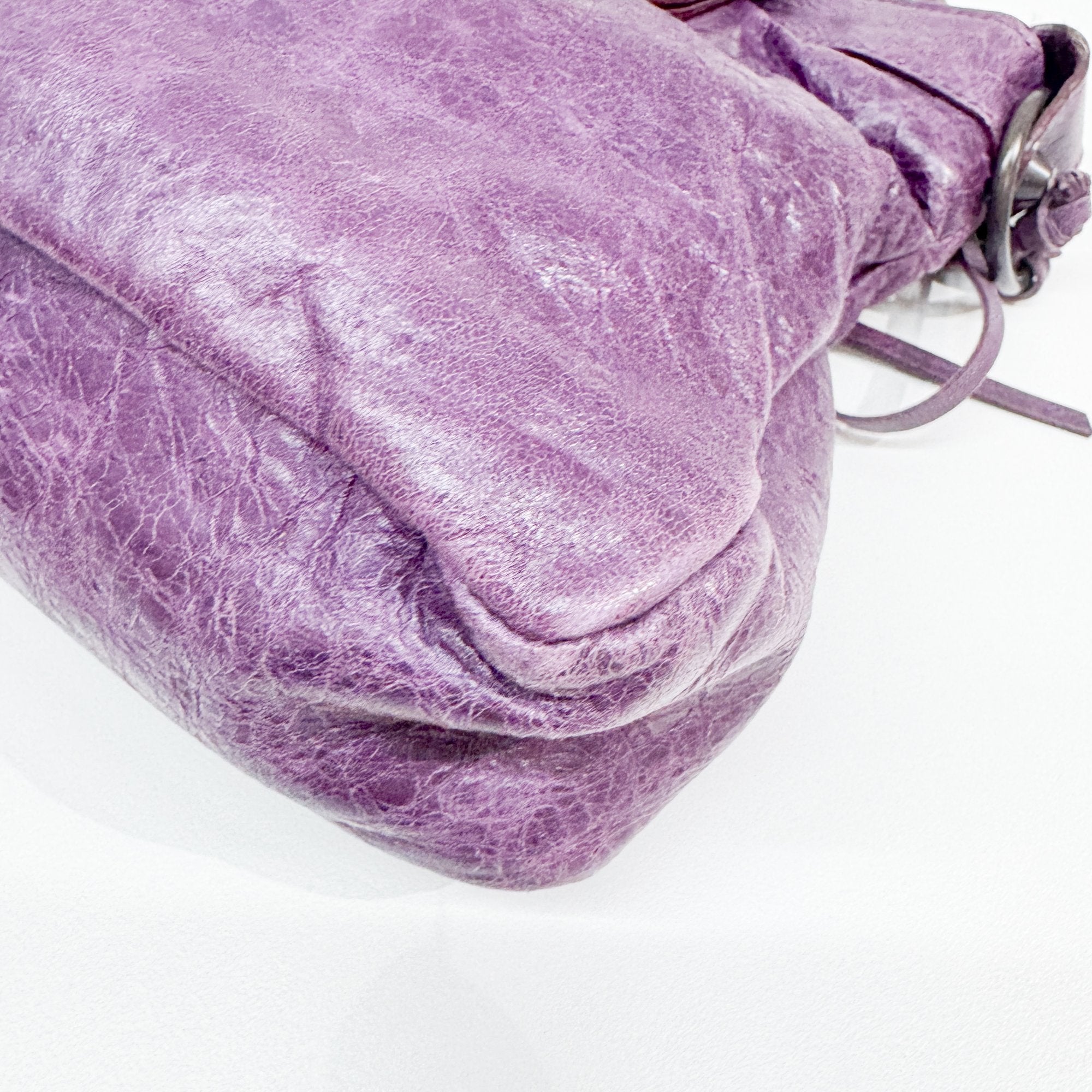 The First Purple Leather Two Way Bag