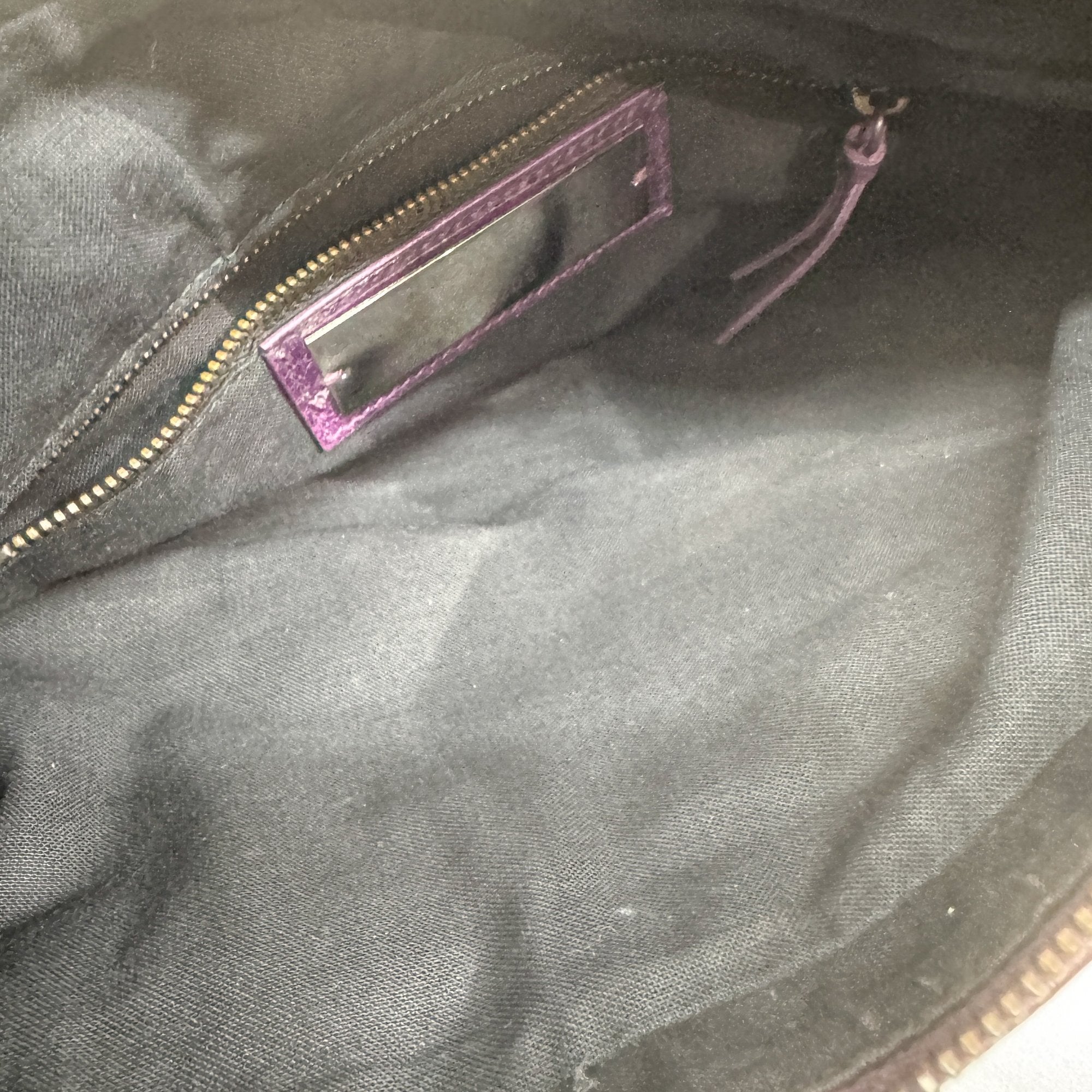 The First Purple Leather Two Way Bag