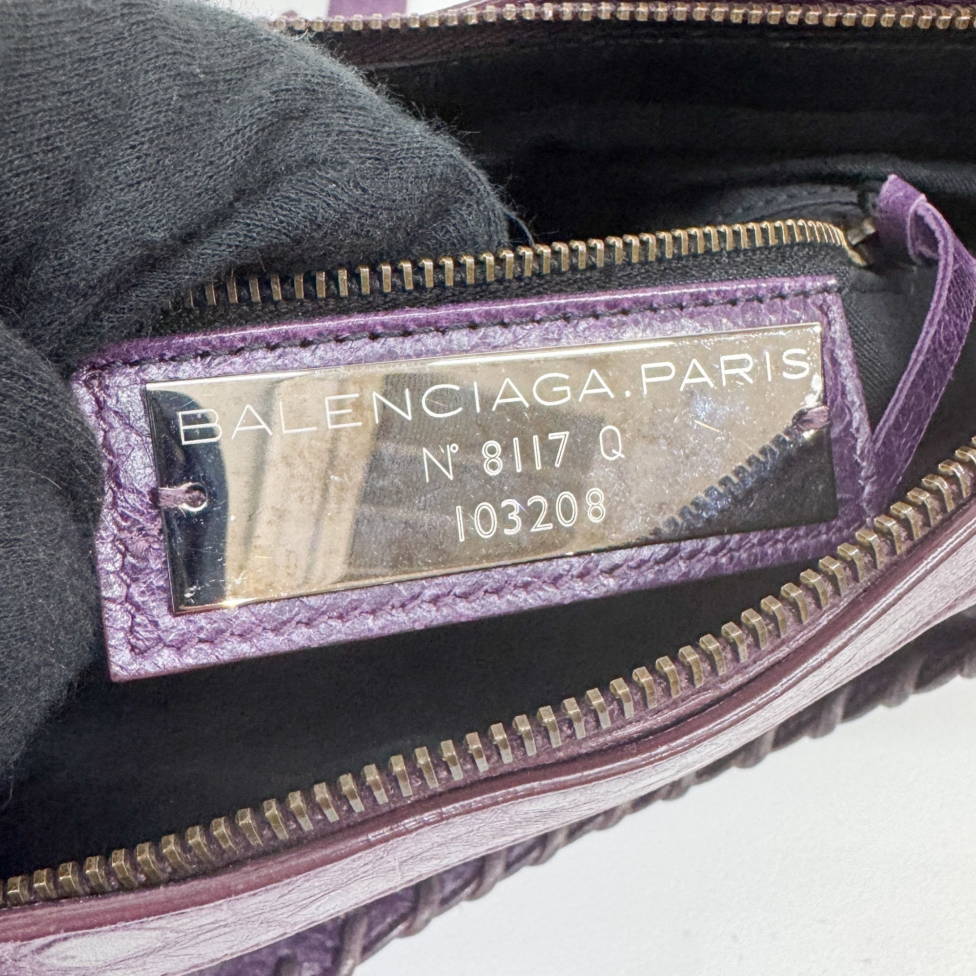 The First Purple Leather Two Way Bag