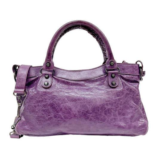 The First Purple Leather Two Way Bag