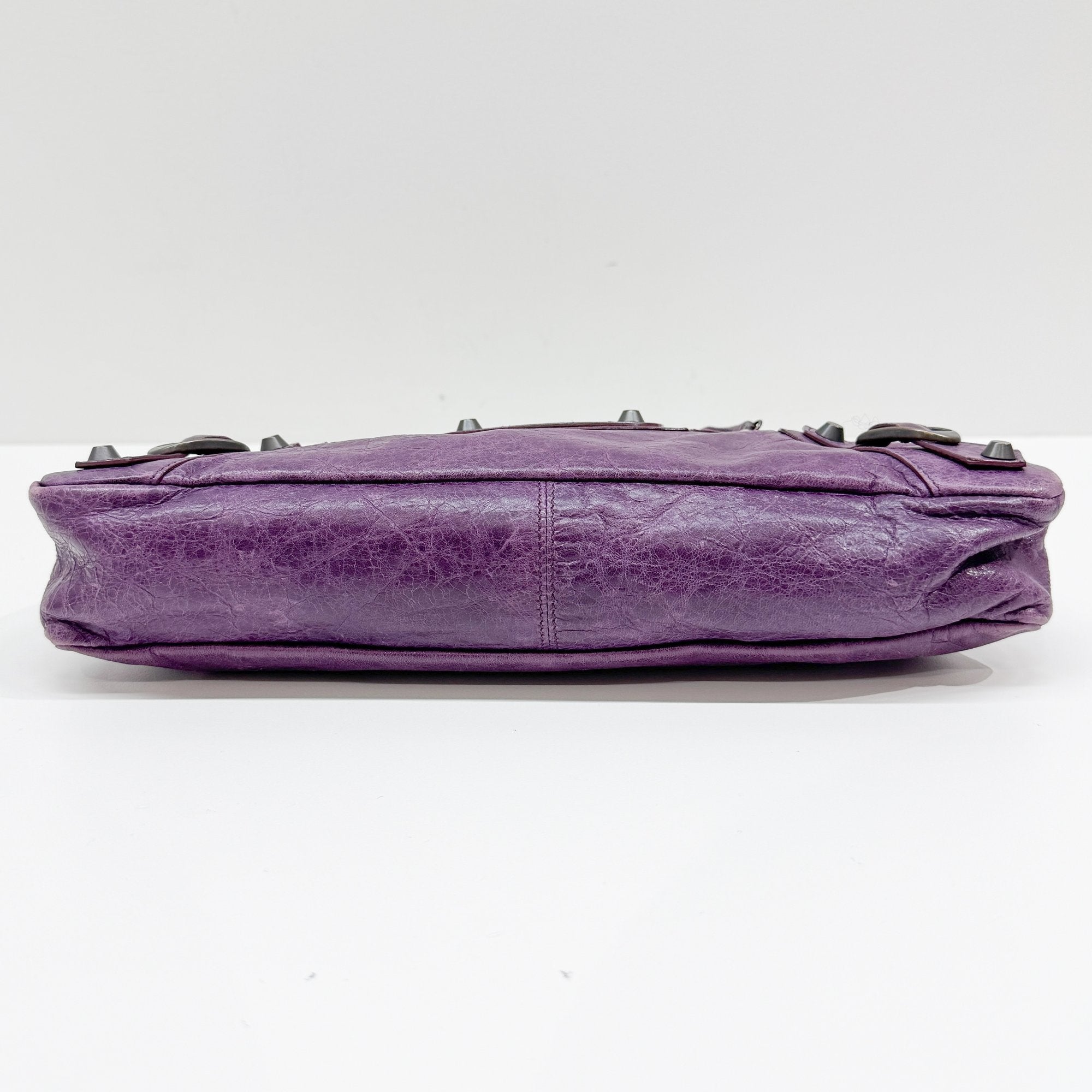 The First Purple Leather Two Way Bag