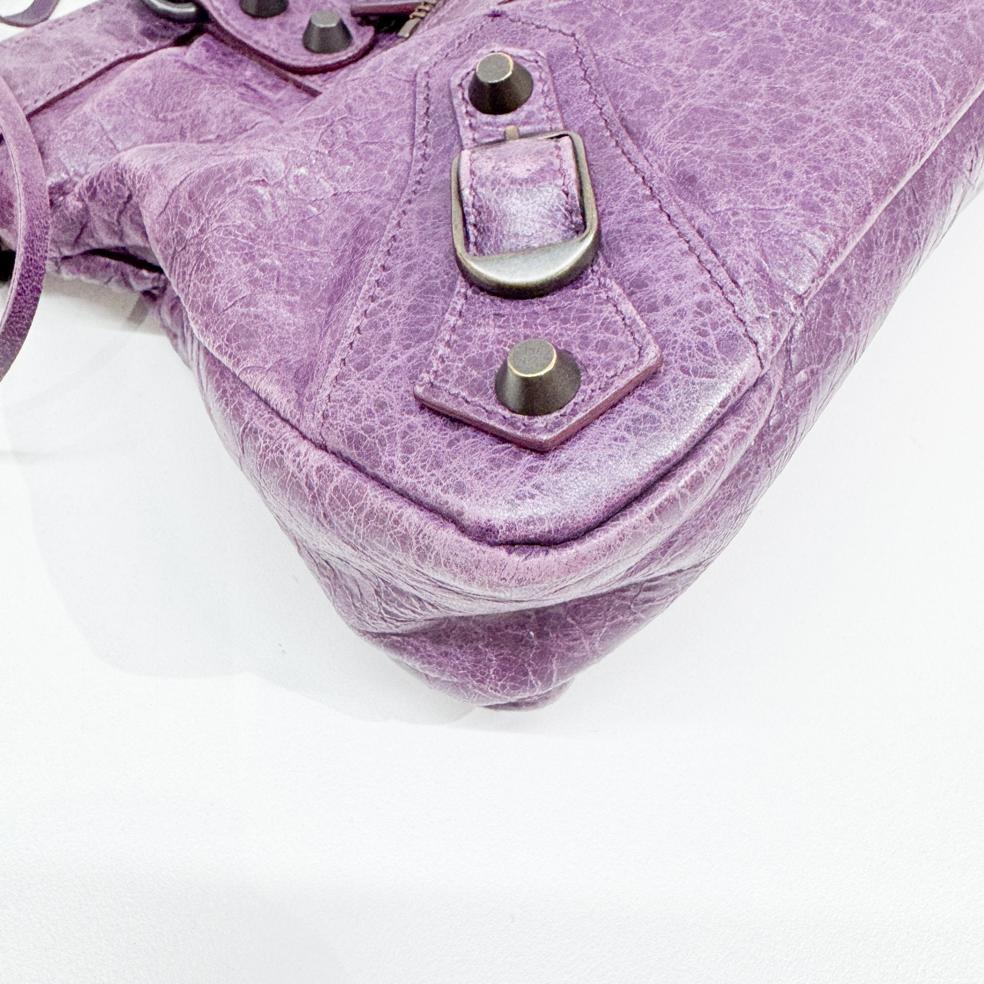 The First Purple Leather Two Way Bag